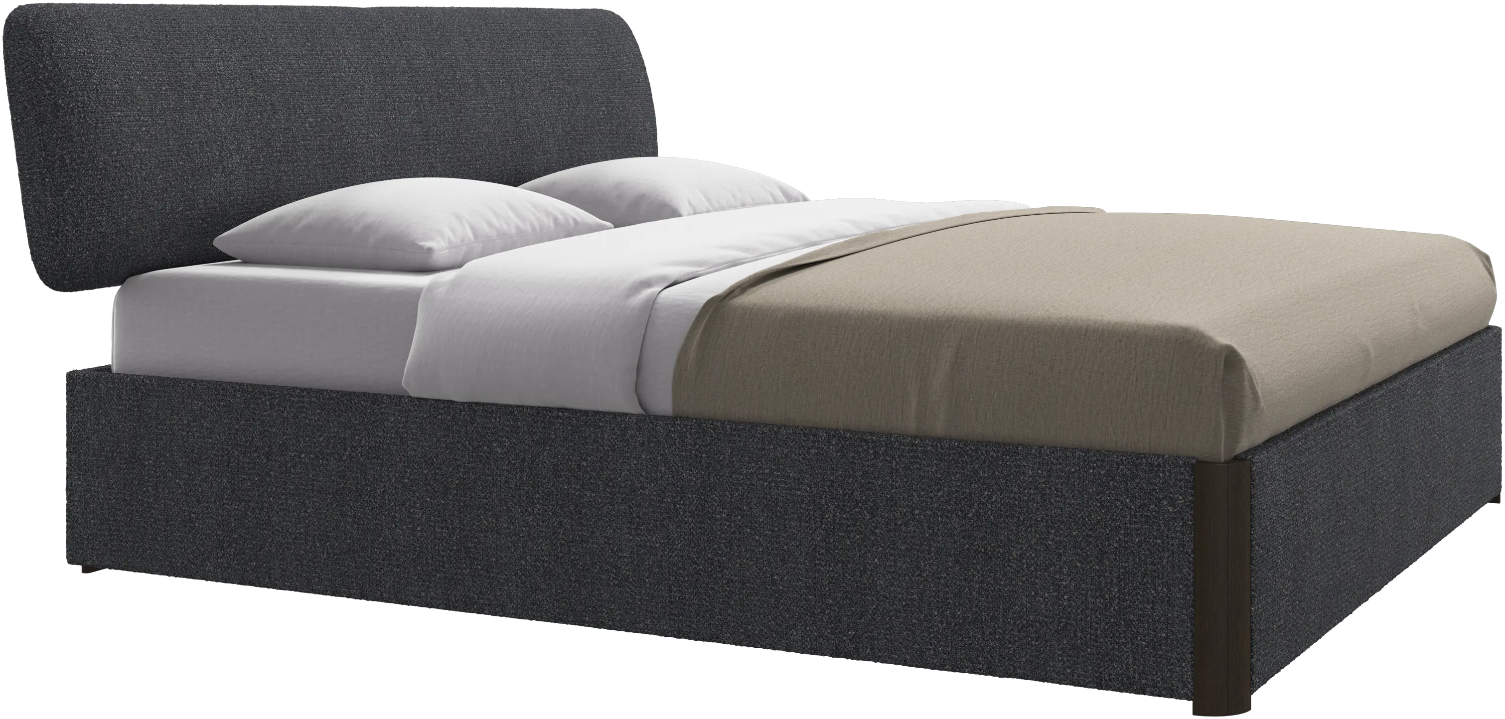 Element bed, bed-mounted headboard, with slats and storage solution, excl. mattress