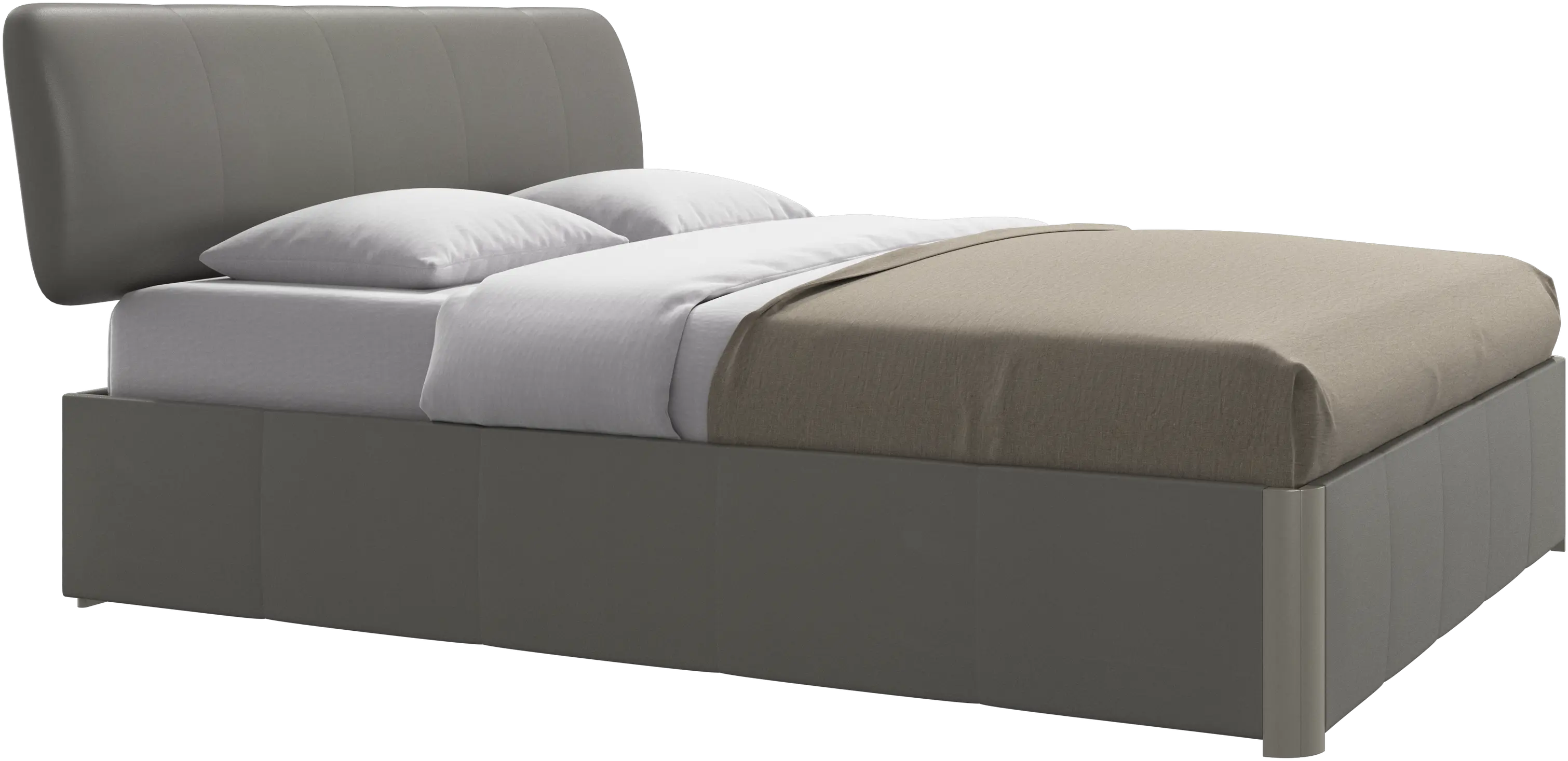Element bed, bed-mounted headboard, with slats and storage solution, excl. mattress