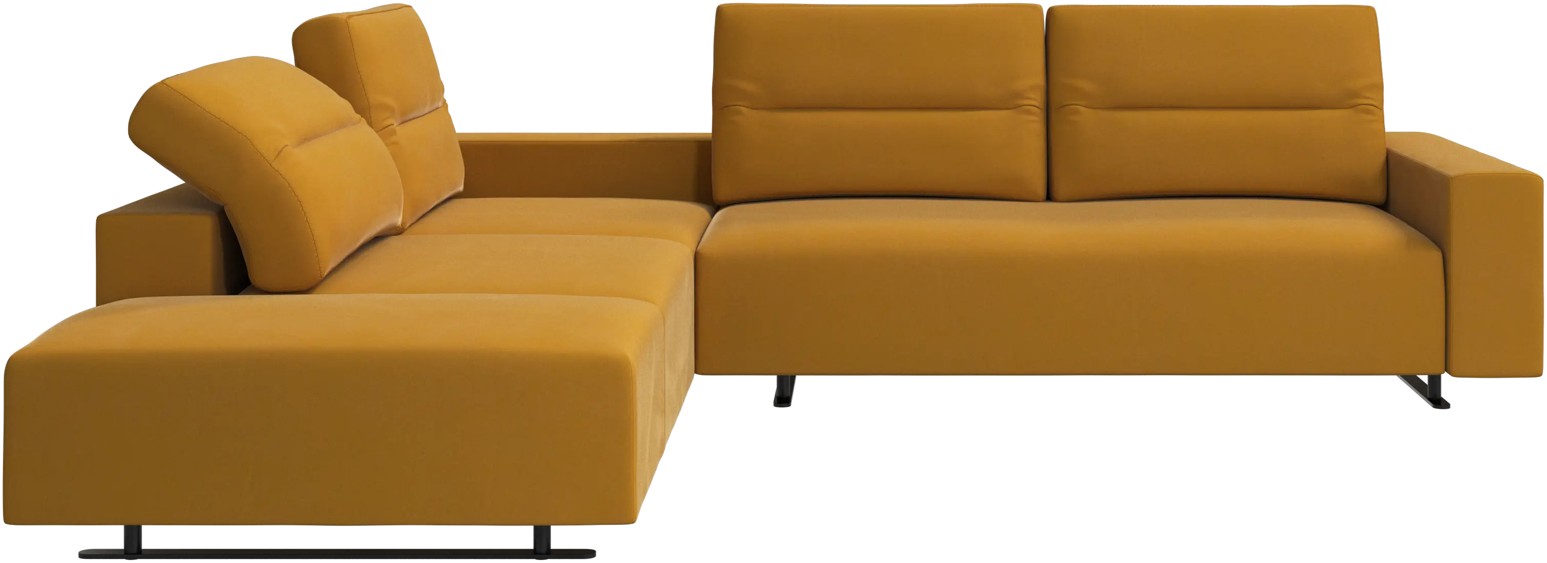 Canapé d'angle Hampton avec dossier ajustable et espace de rangement côté droit