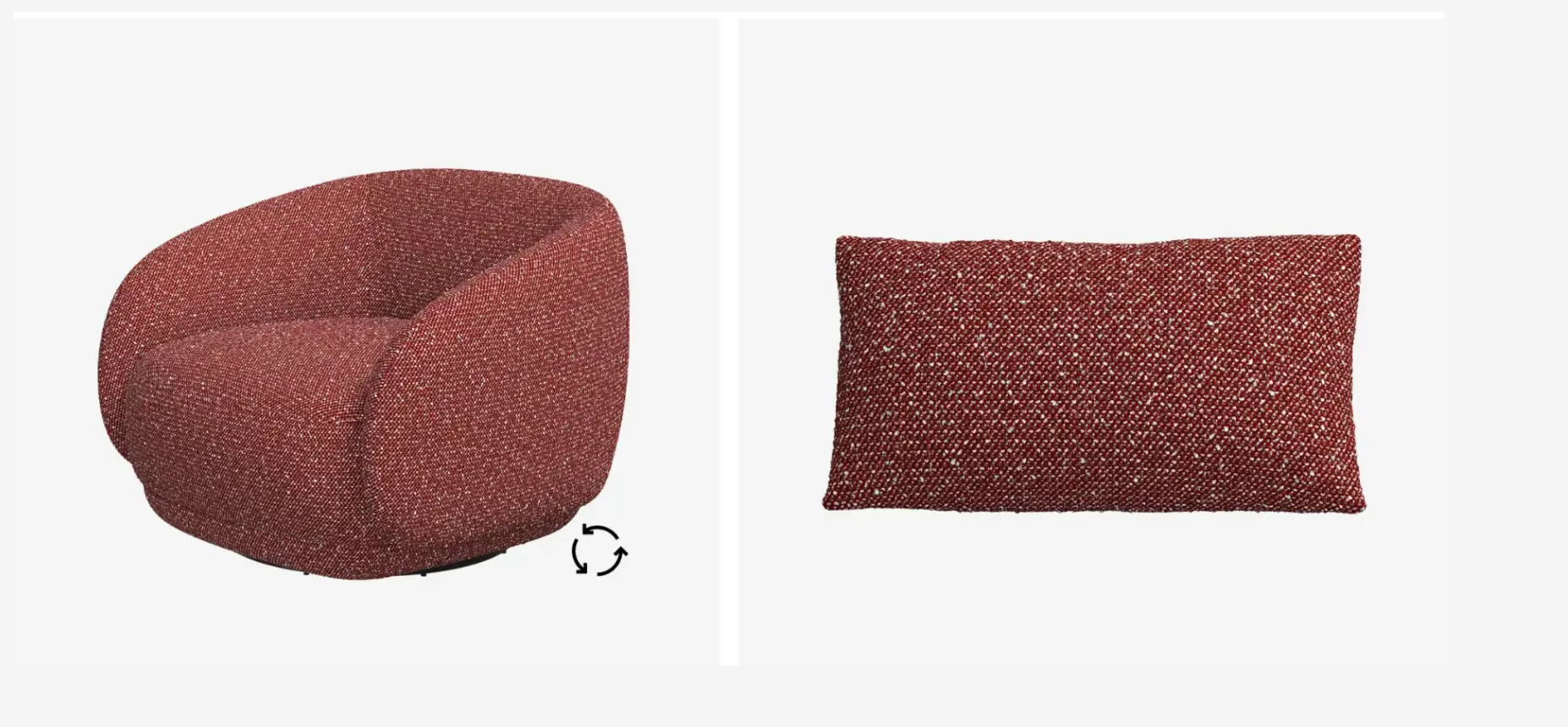 Armchairs BOLZANO SWIVEL + BERGAMO CUSHION RED AVELLINO / OSH09 - 25%