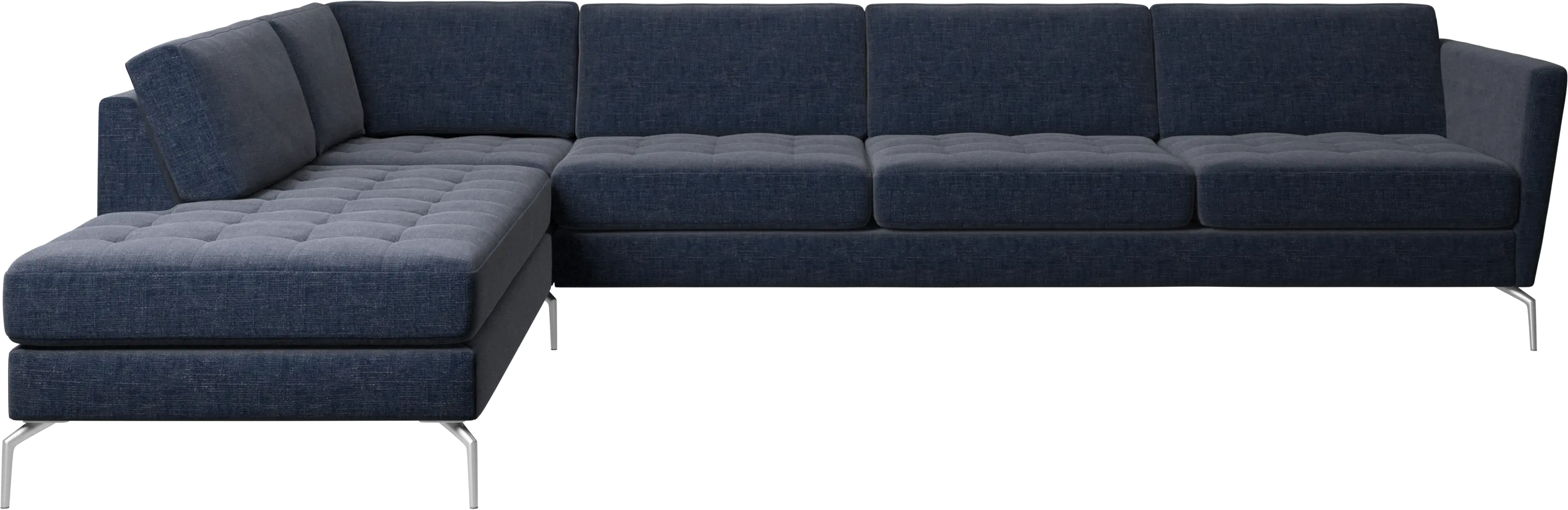 Osaka corner sofa with lounging unit, tufted seat