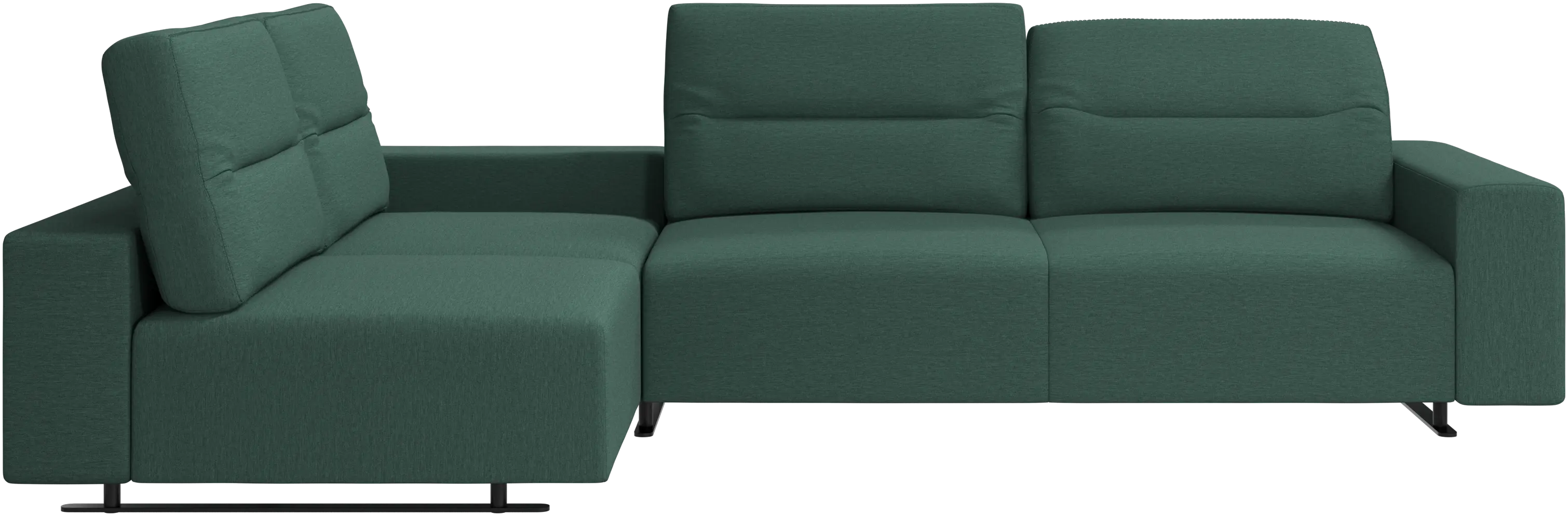 Hampton corner sofa with adjustable back and storage on right side