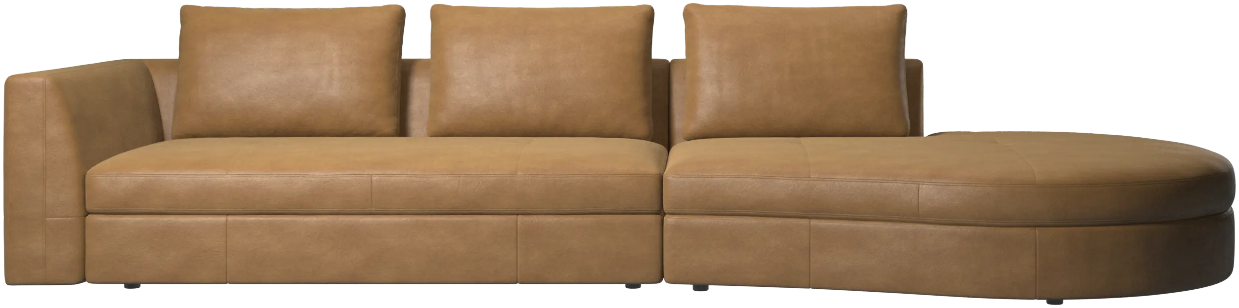 Bergamo sofa with round lounging unit,right