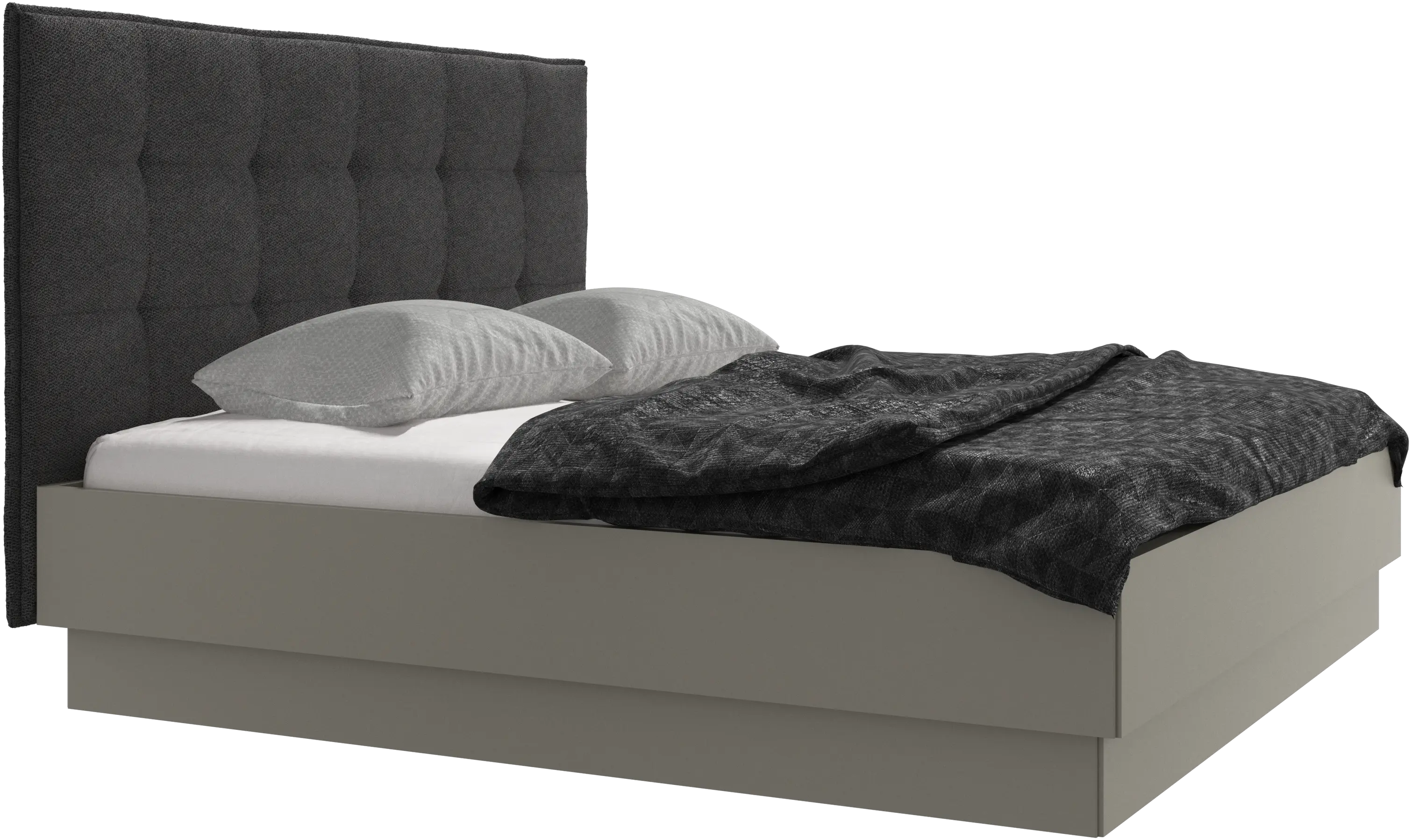 Lugano storage bed with lift-up frame and slats, excl. mattress