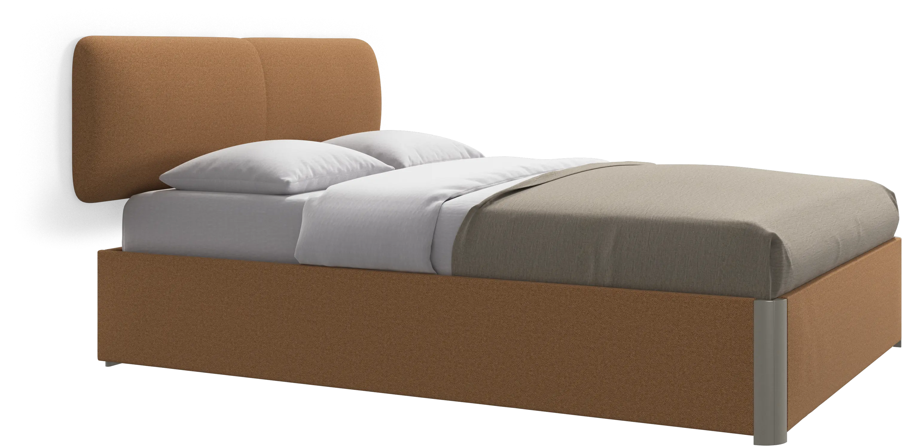 Element bed, wall-mounted headboard, with slats and storage solution, excl. mattress