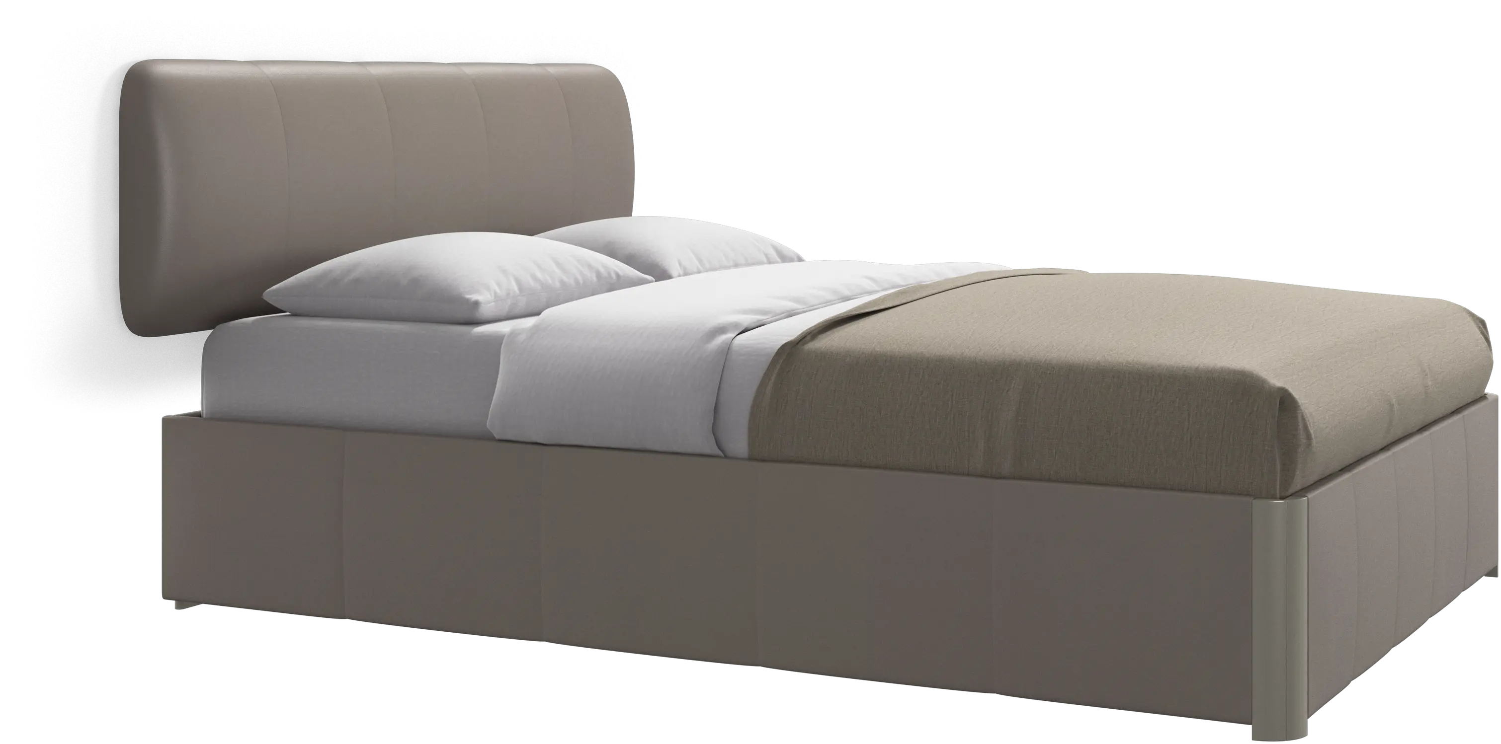 Element bed, wall-mounted headboard, with slats and storage solution, excl. mattress
