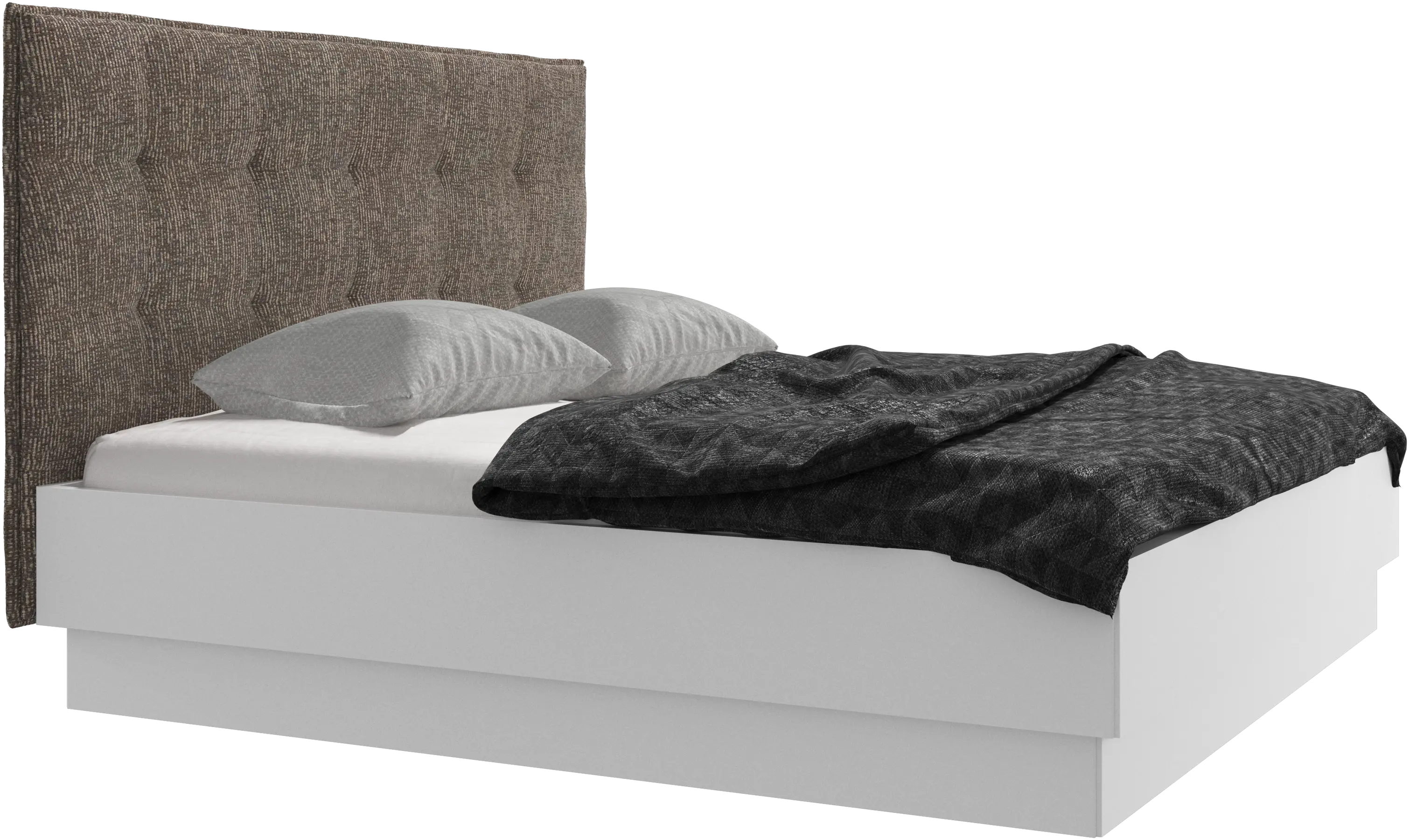 Lit Lugano avec rangement intégré, sommier inclus, hors matelas