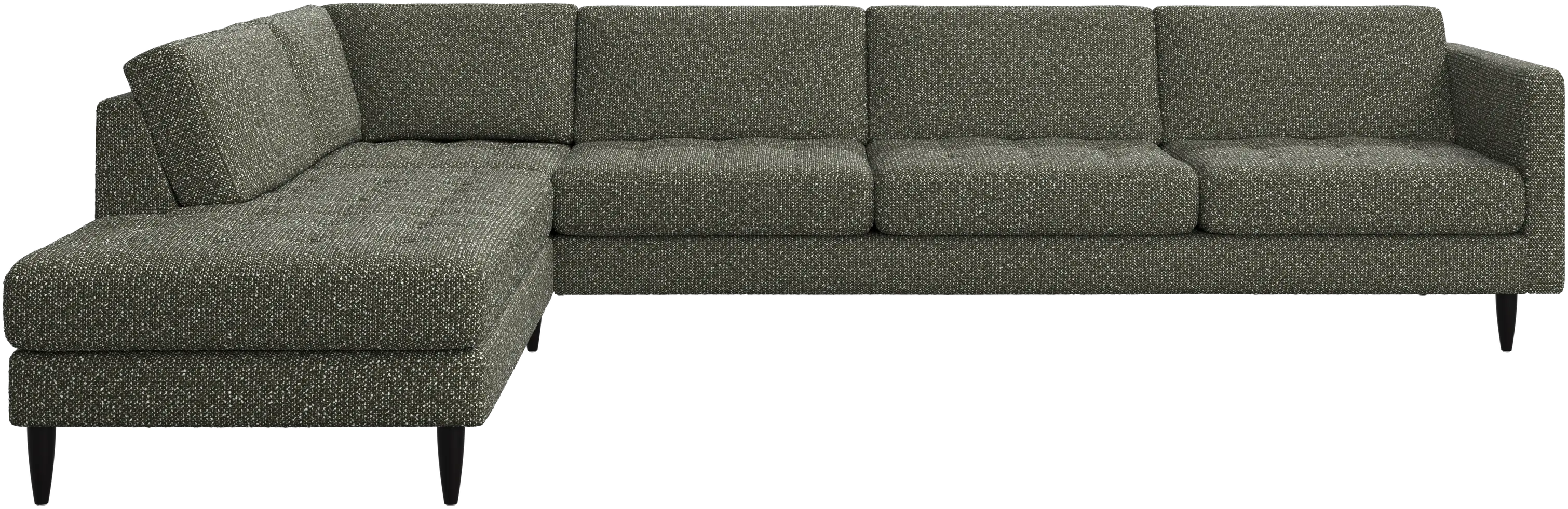 Canapé d'angle Osaka avec chaise longue, assise capitonnée