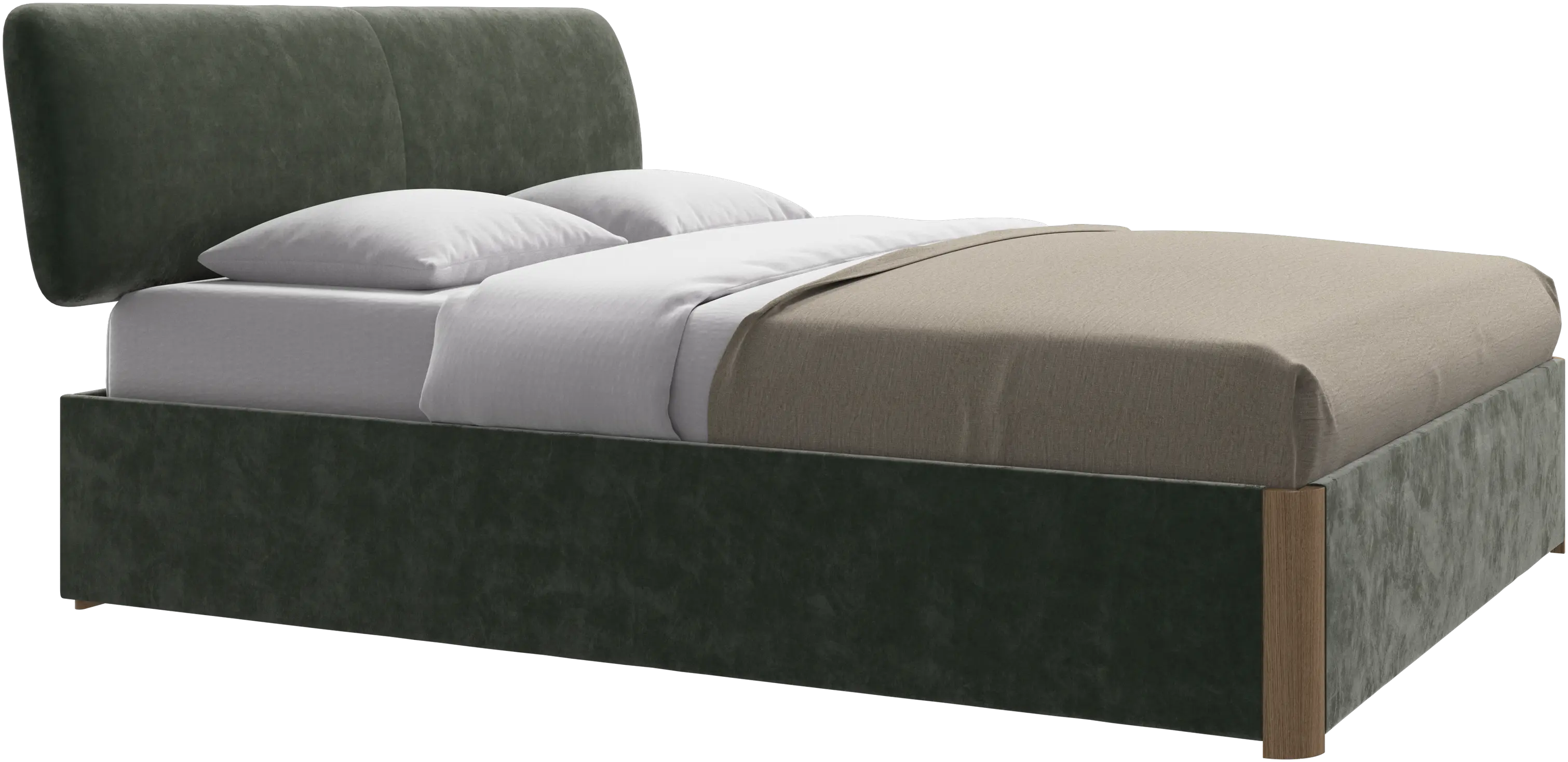 Element seng, sengmontert hodegavl, med lameller og oppbevaringsløsning, ekskl. madrass