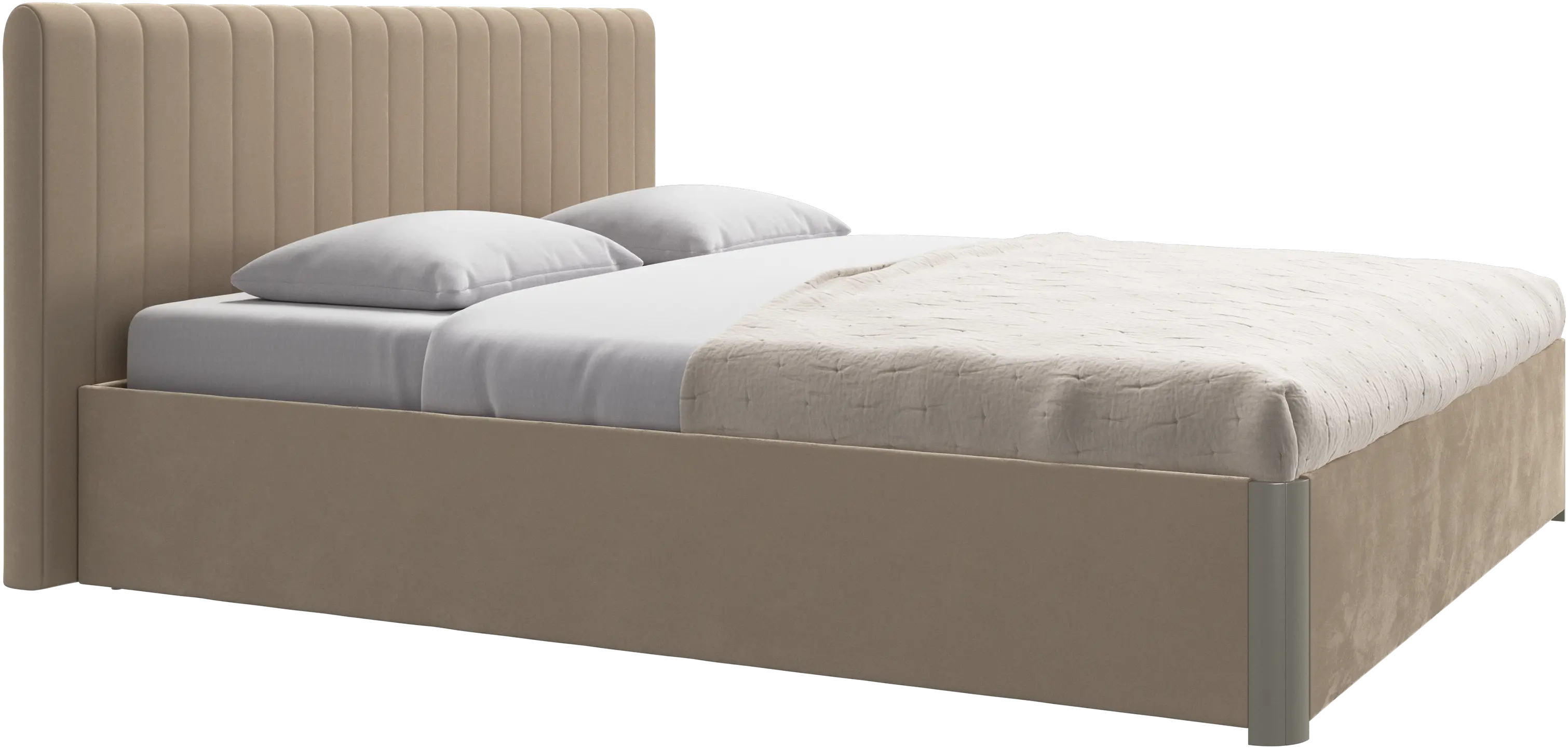 Element cama, cabecero montado en la cama, con láminas y solución de almacenamiento, excl. colchón