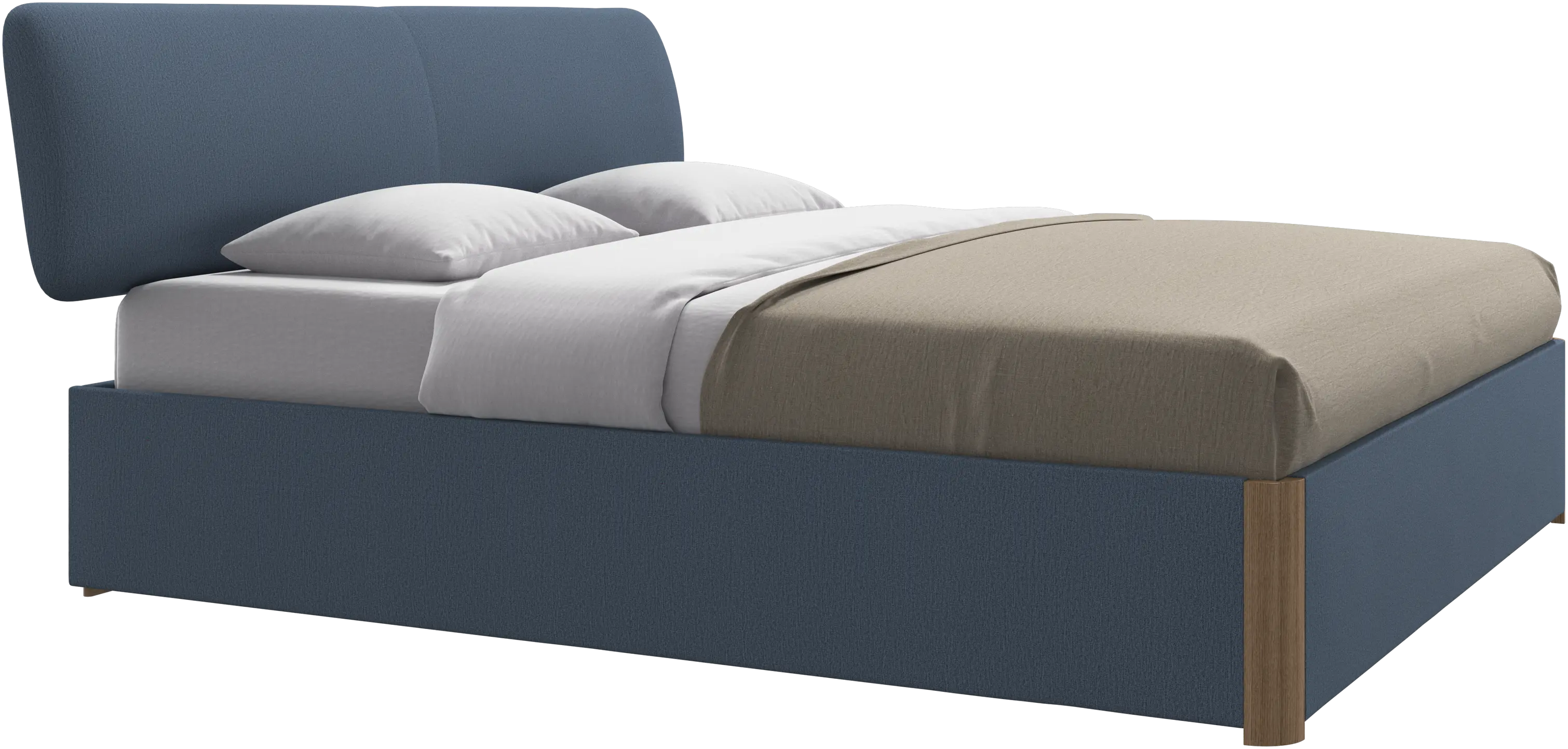 Element bed, bed-mounted headboard, with slats and storage solution, excl. mattress