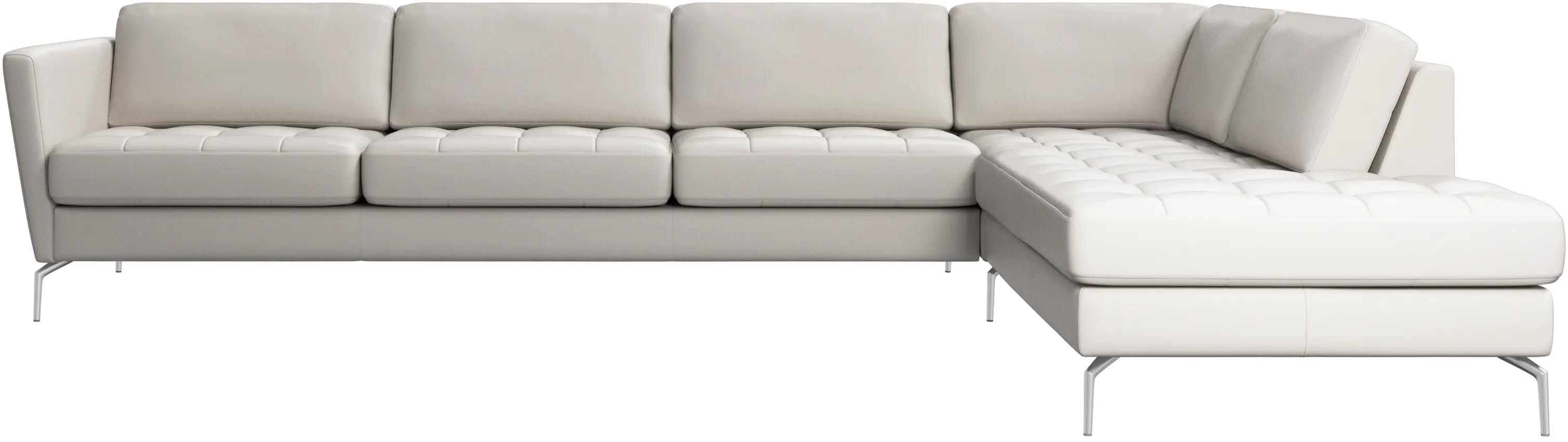 Osaka corner sofa with lounging unit, tufted seat