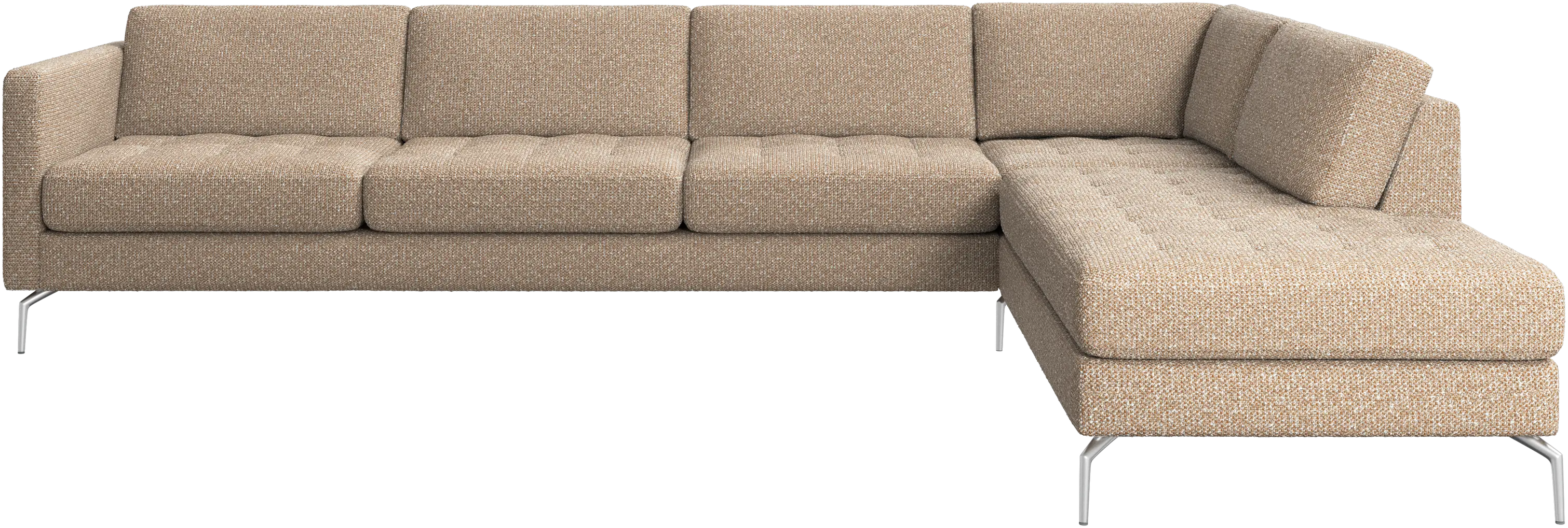 Osaka corner sofa with lounging unit, tufted seat