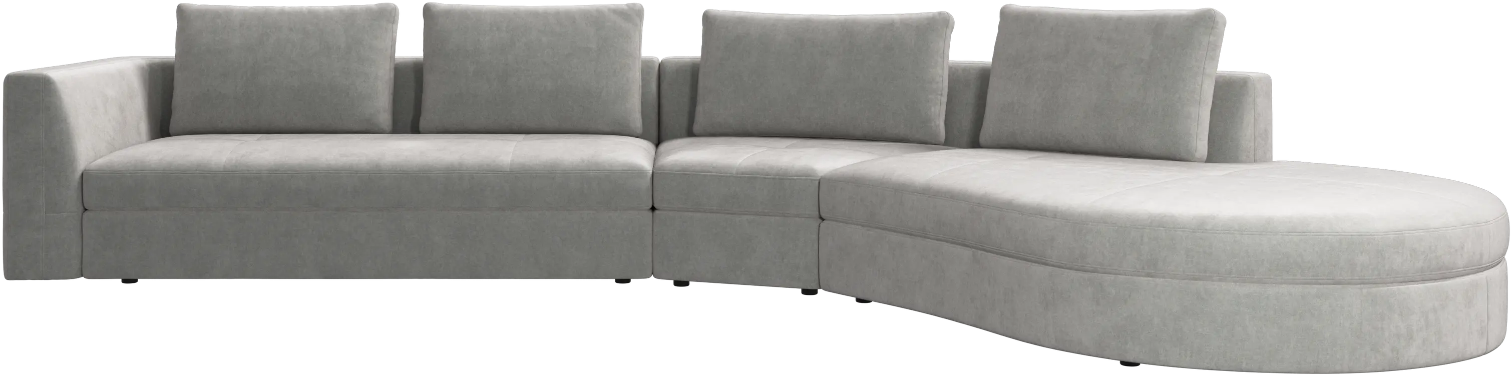 Bergamo sofa with round lounging unit,right