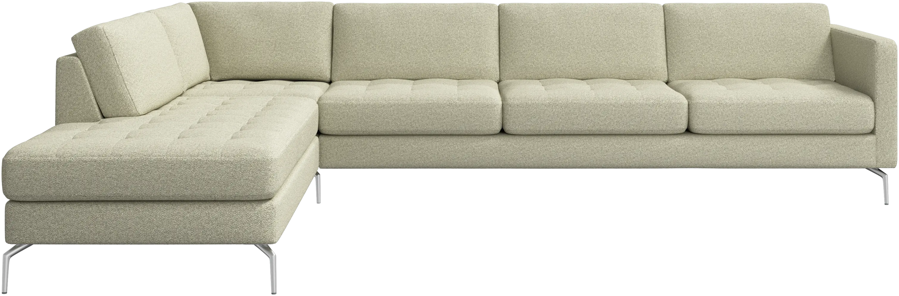 Osaka corner sofa with lounging unit, tufted seat