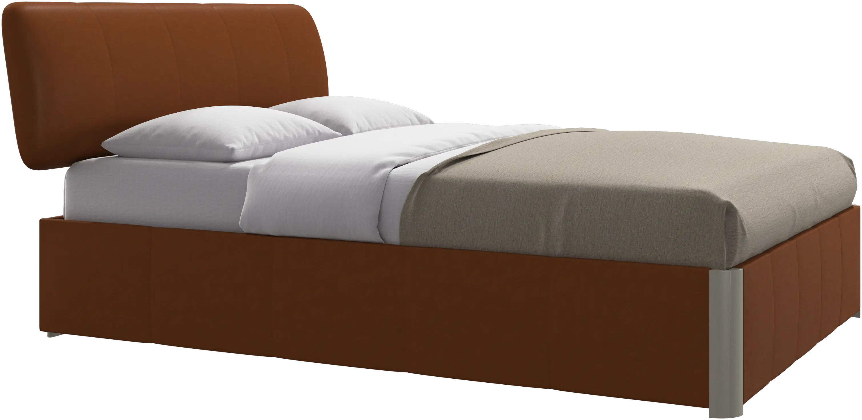 Element bed, bed-mounted headboard, with slats and storage solution, excl. mattress