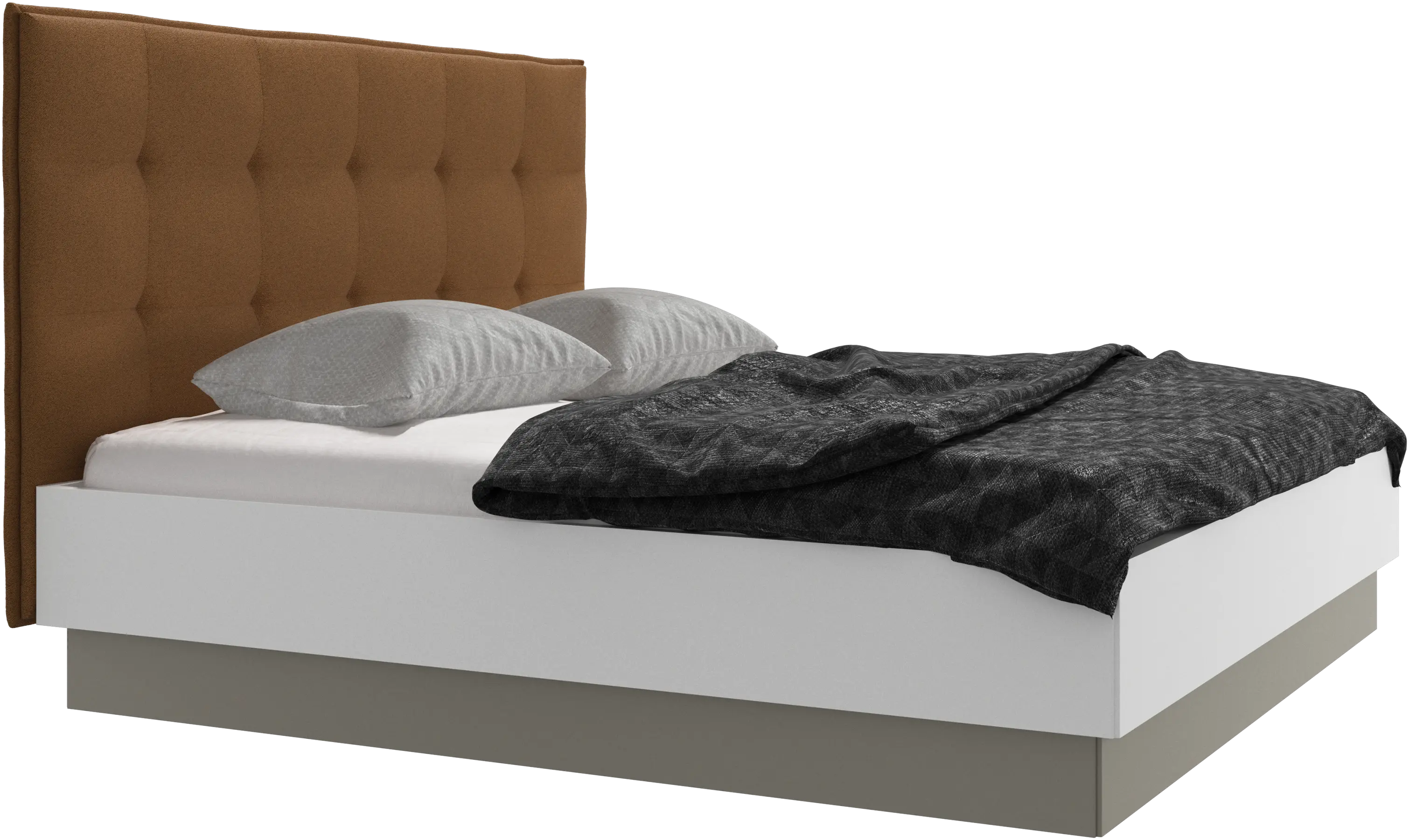 Lugano storage bed with lift-up frame and slats, excl. mattress