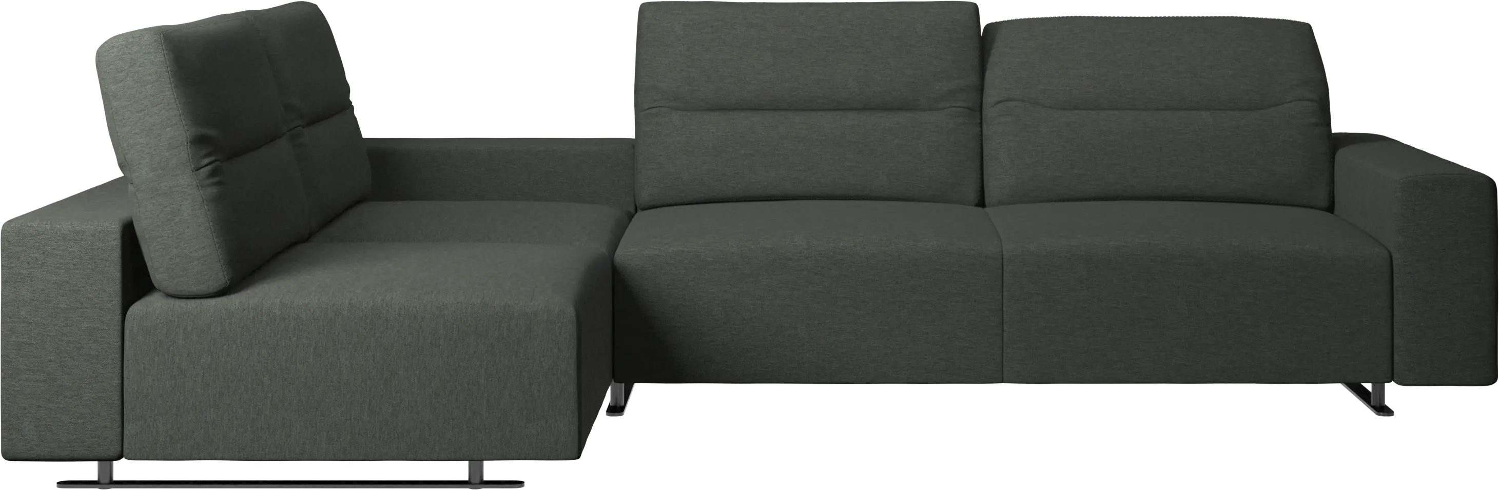 Hampton corner sofa with adjustable back and storage on right side