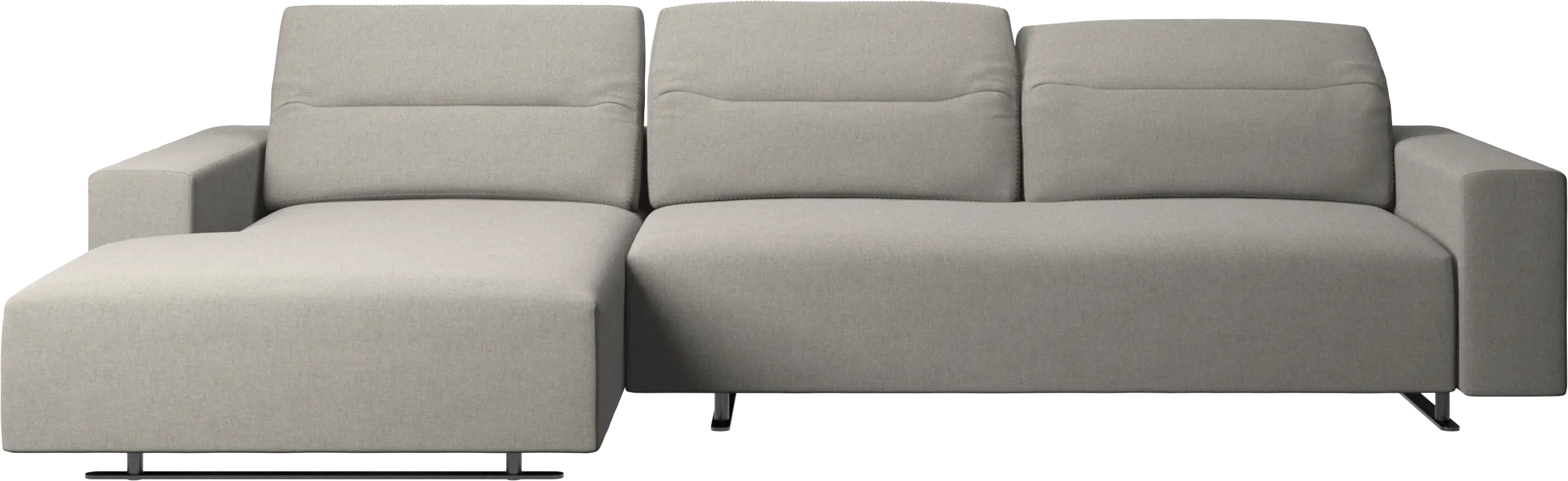 Hampton sofa with adjustable back, resting unit and storage both sides