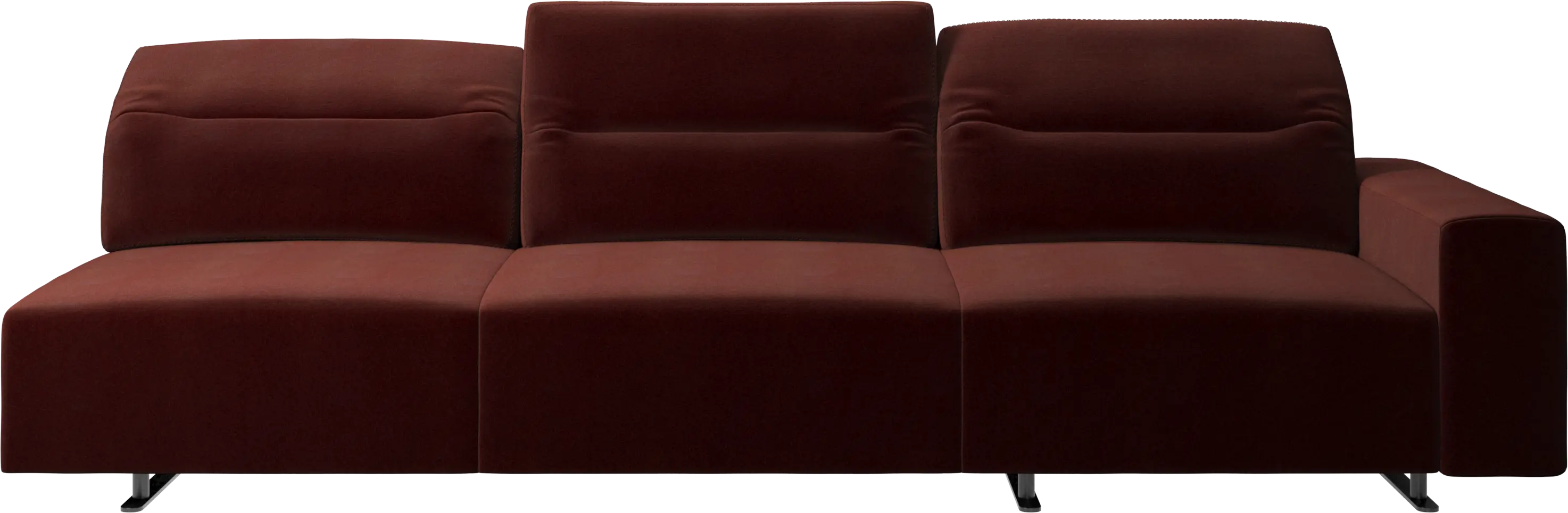 Hampton sofa with adjustable back and storage on the right side