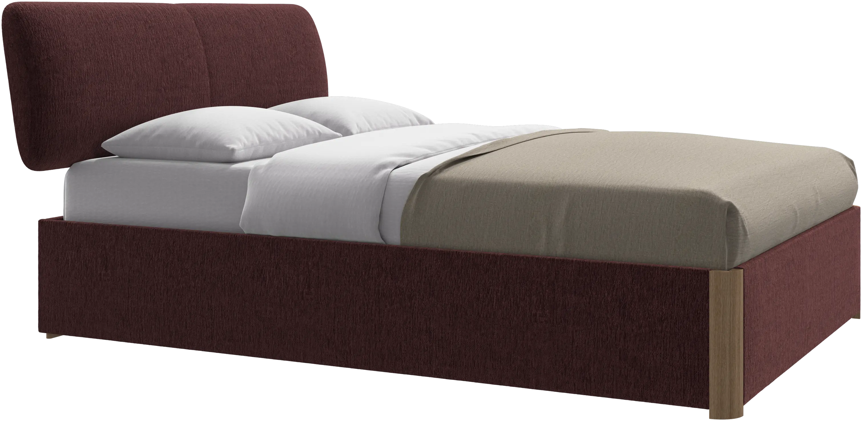 Element bed, bed-mounted headboard, with slats and storage solution, excl. mattress