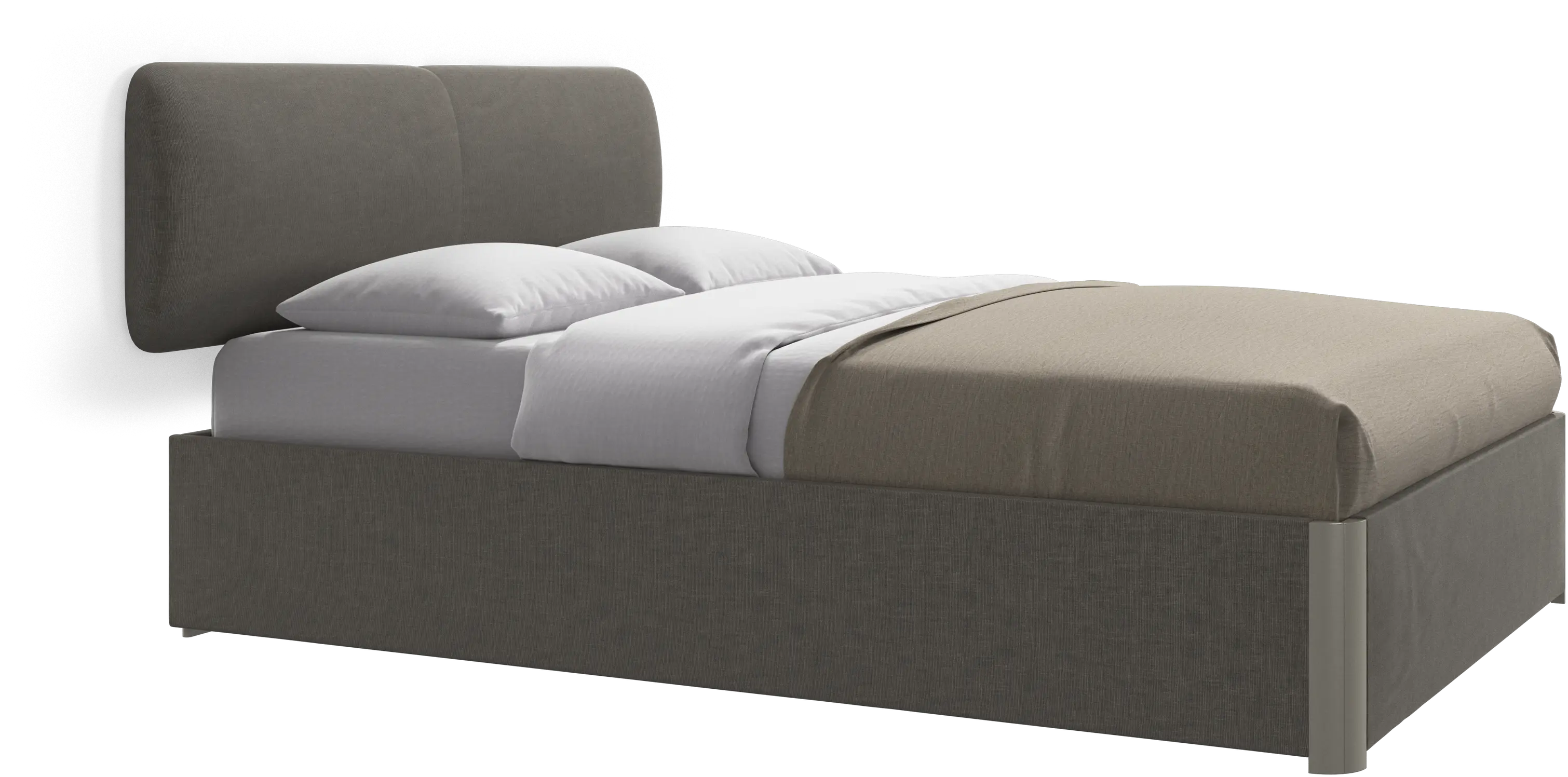 Element bed, wall-mounted headboard, with slats and storage solution, excl. mattress