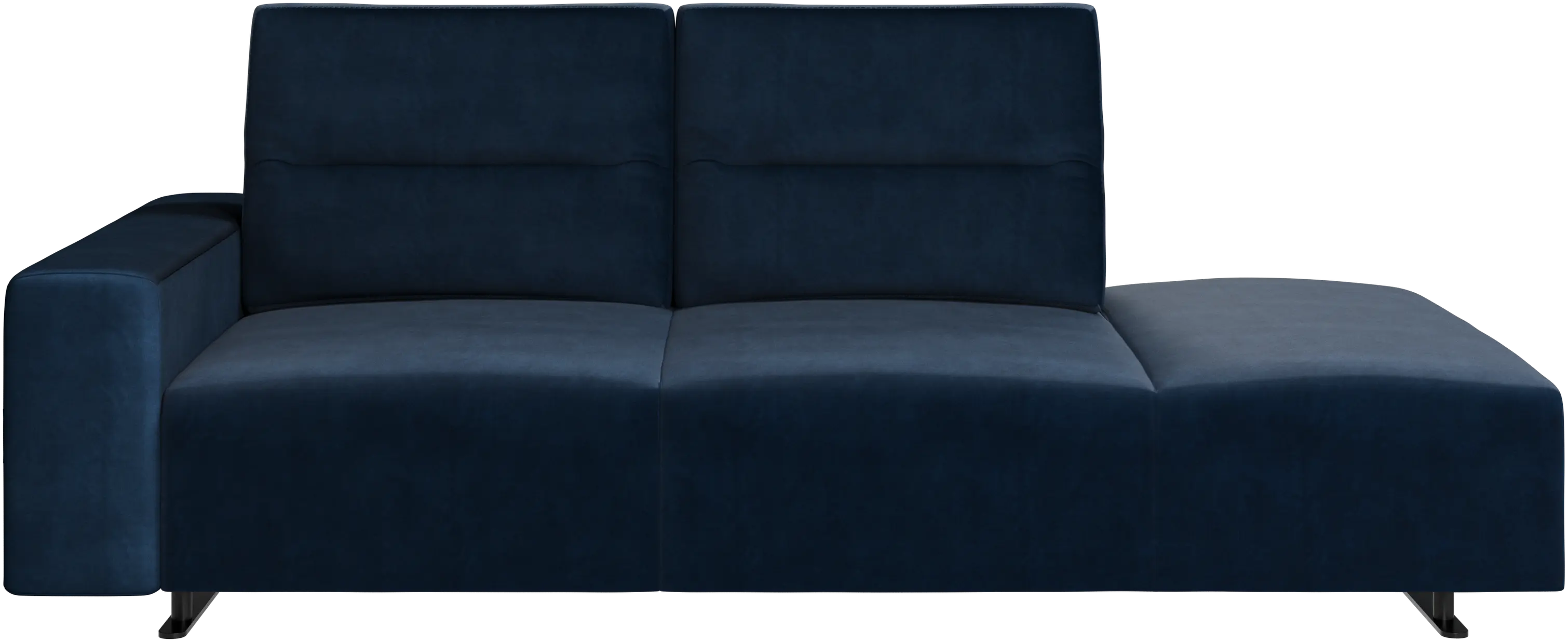 Hampton sofa with adjustable back and lounging unit right side, armrest left