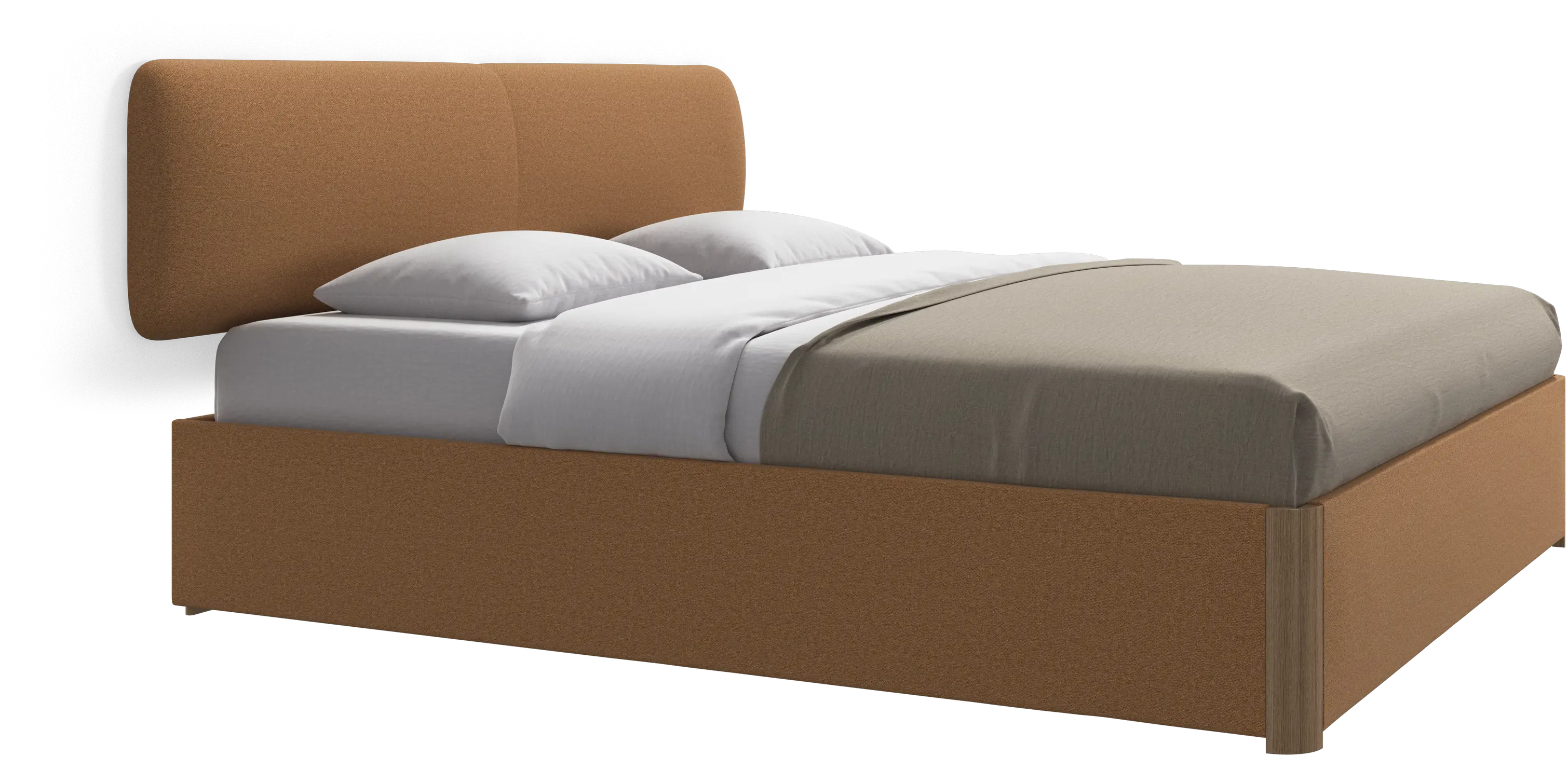Element bed, wall-mounted headboard, with slats and storage solution, excl. mattress