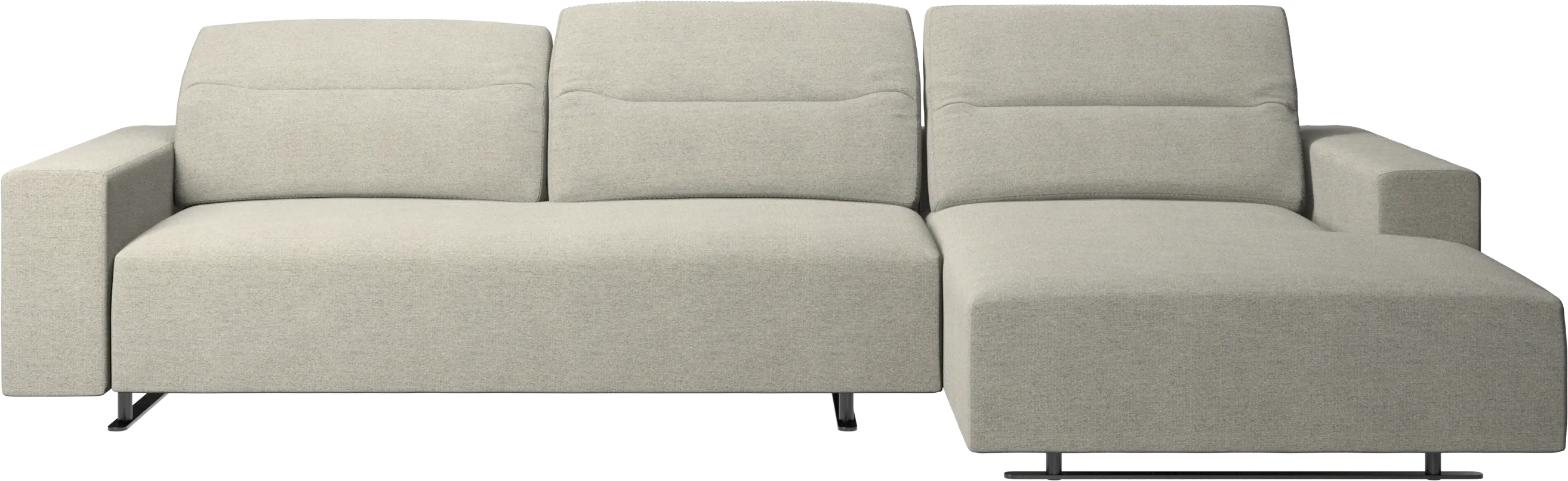 Hampton sofa with adjustable back, resting unit and storage right side