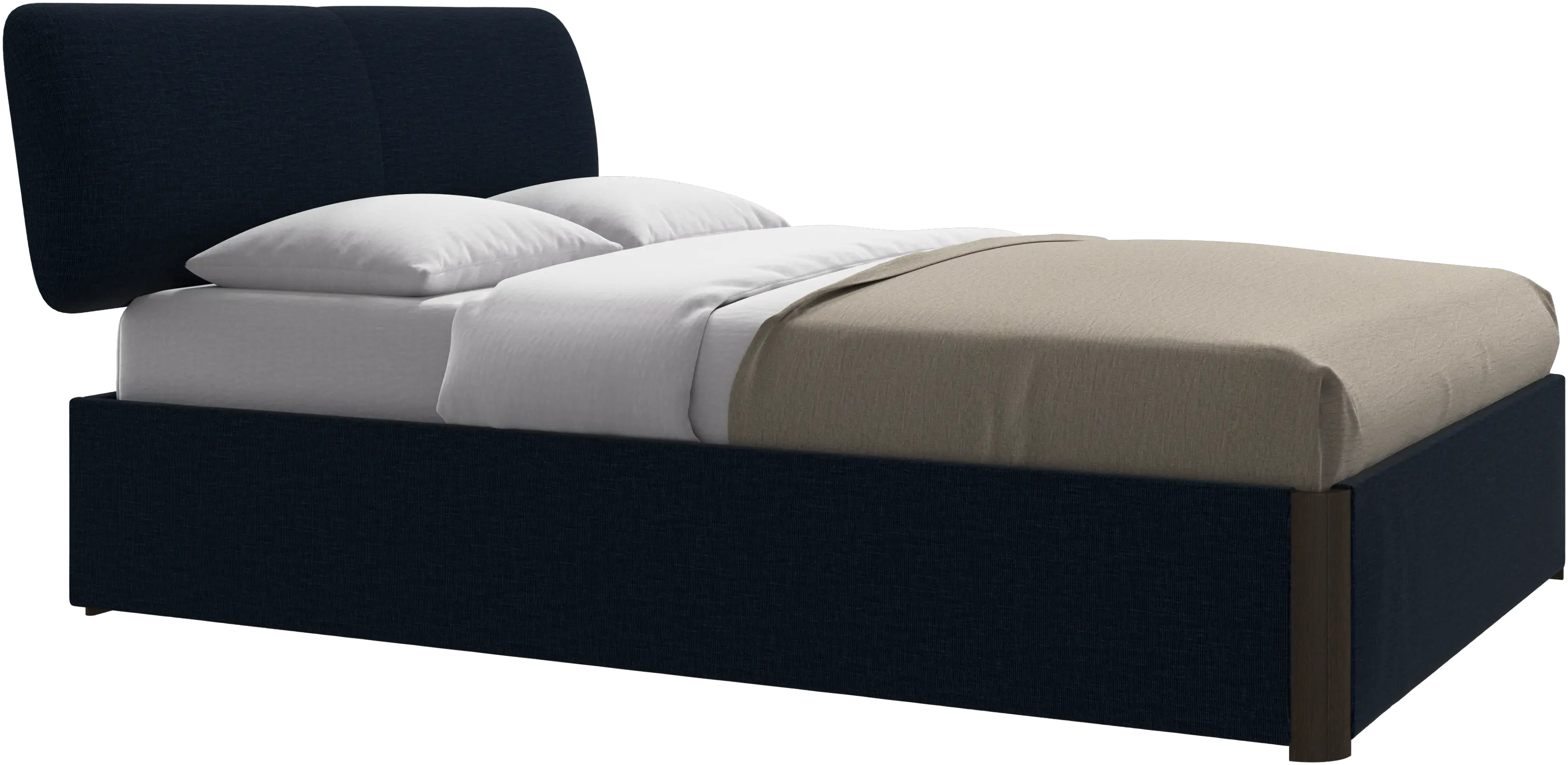 Element bed, bed-mounted headboard, with slats and storage solution, excl. mattress