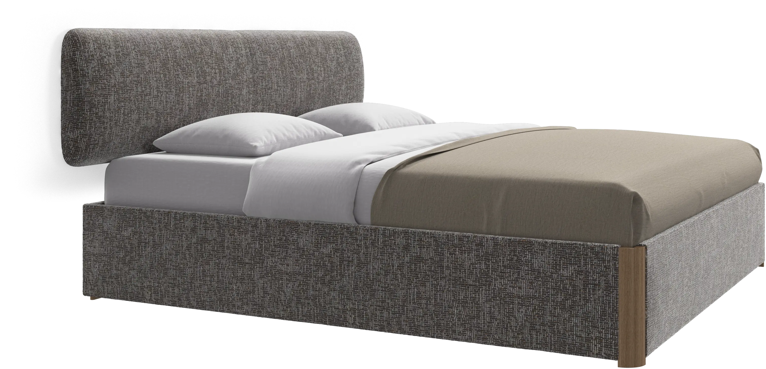 Element bed, wall-mounted headboard, with slats and storage solution, excl. mattress