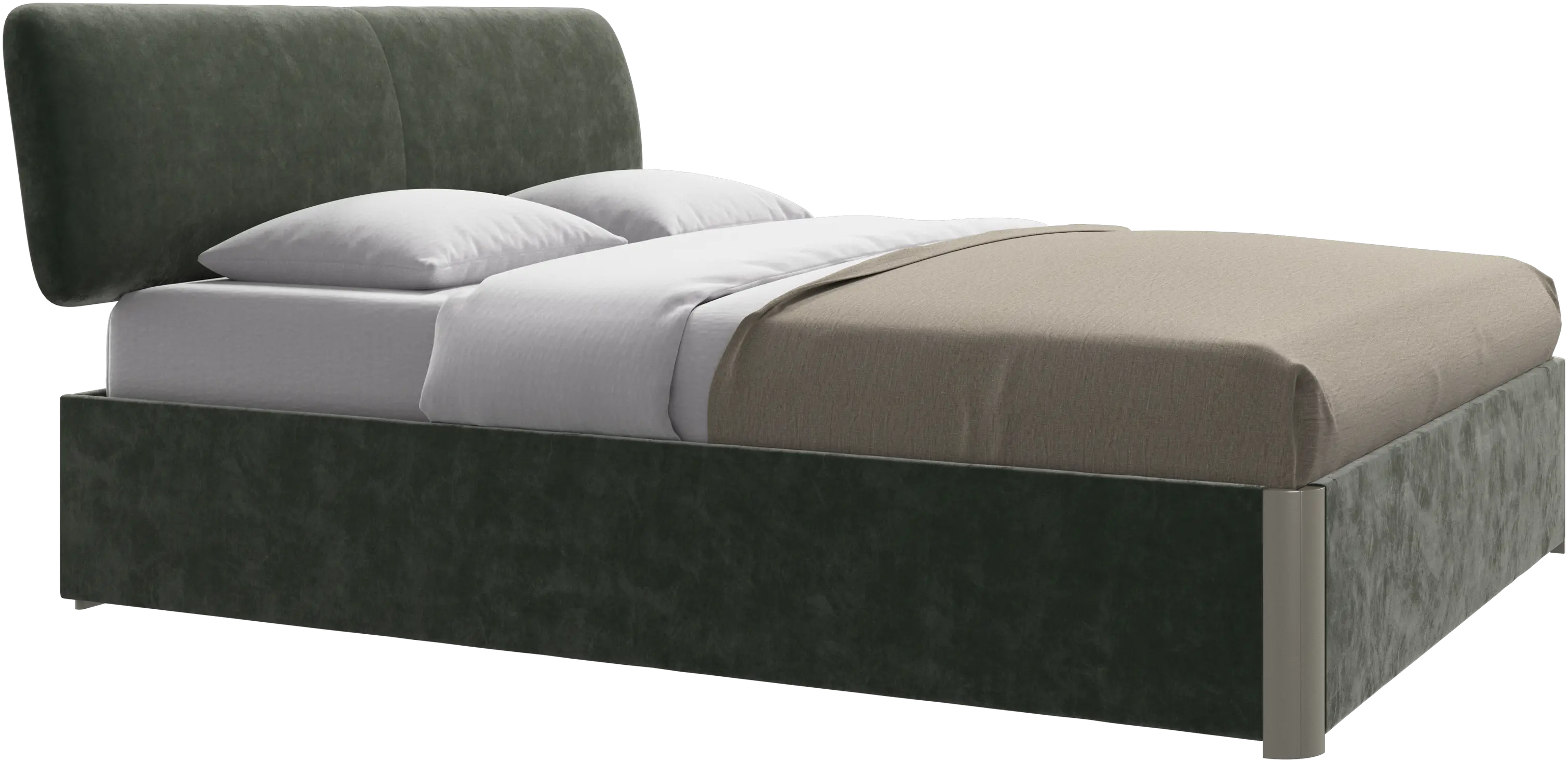 Element bed, bed-mounted headboard, with slats and storage solution, excl. mattress