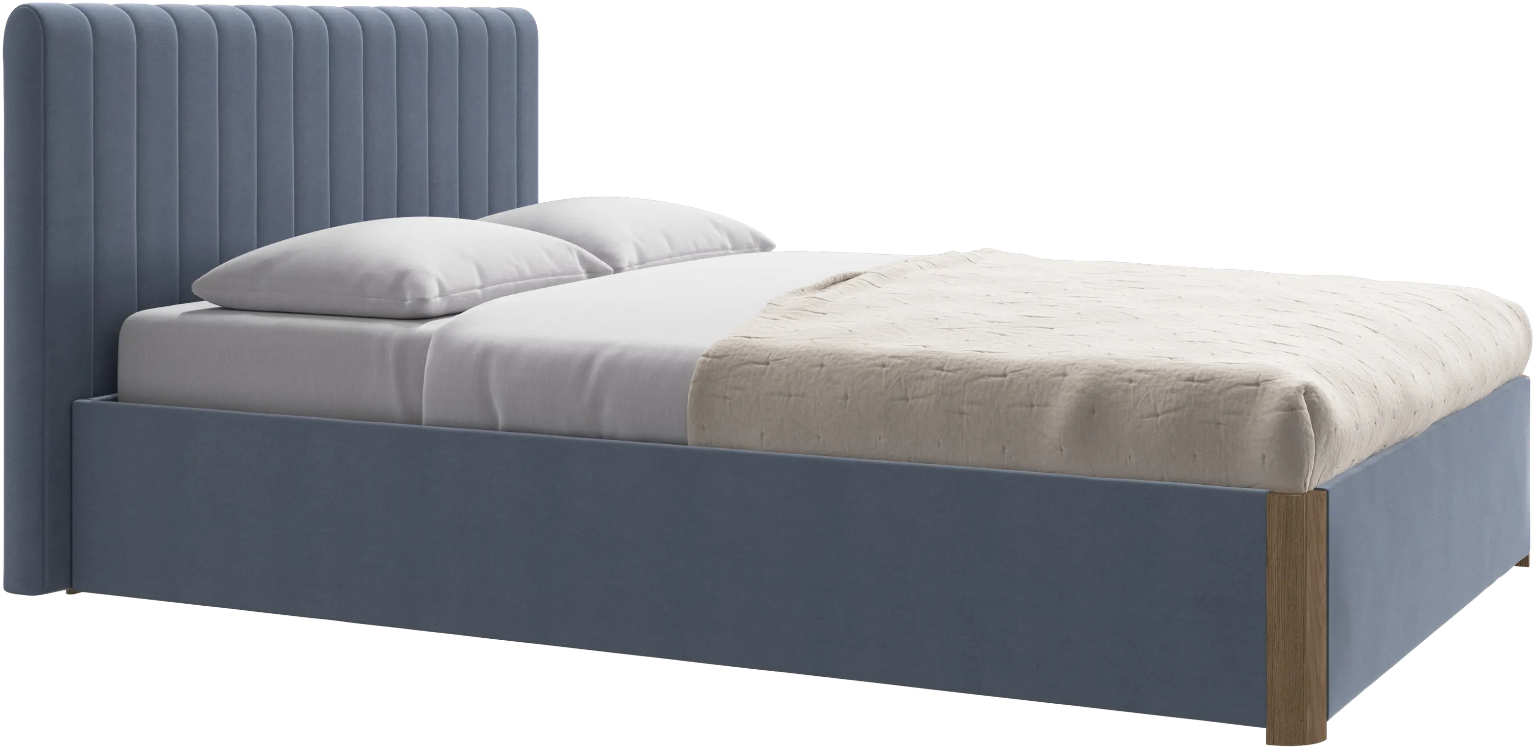 Element bed, bed-mounted headboard, with slats and storage solution, excl. mattress
