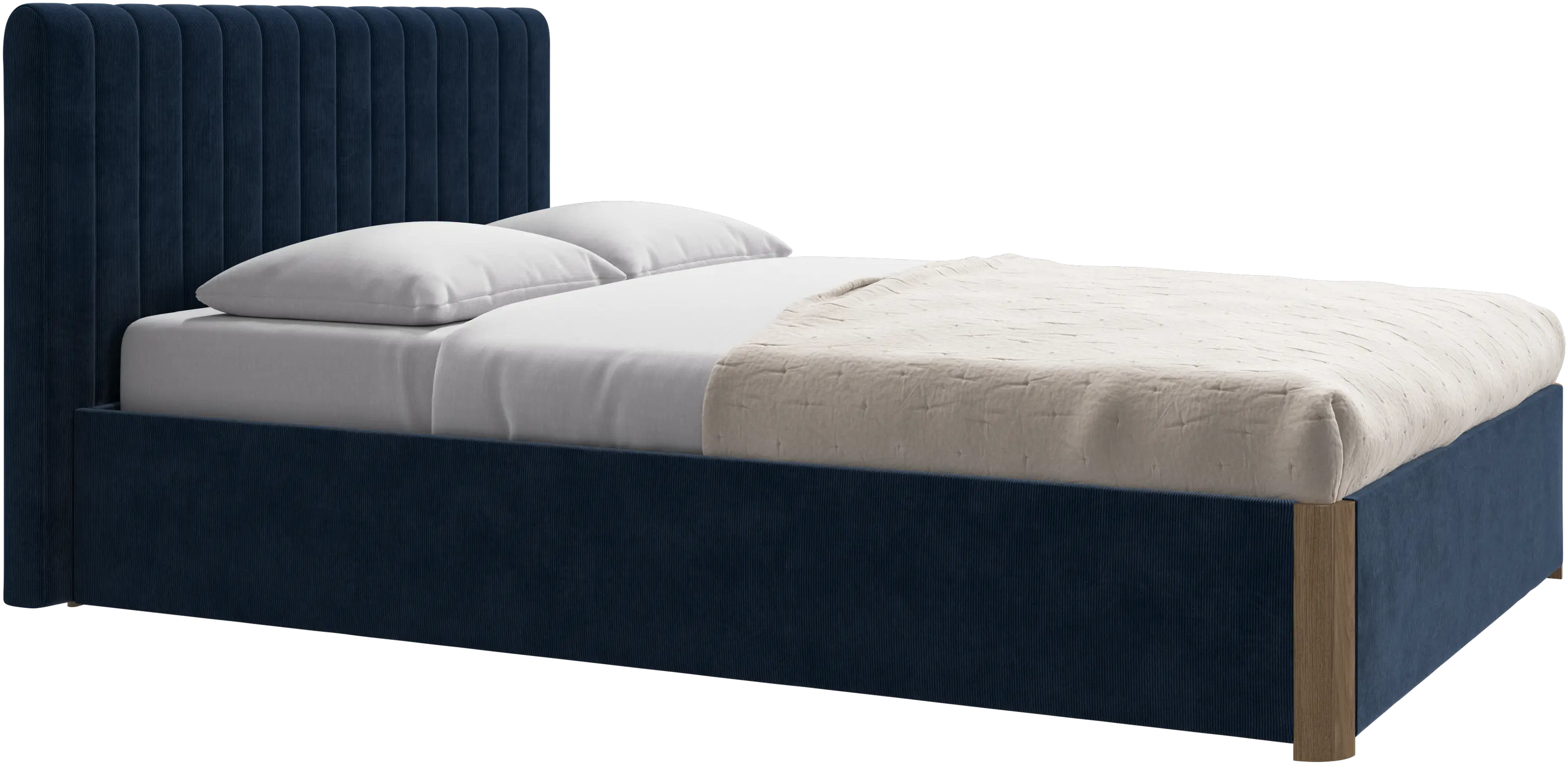 Element bed, bed-mounted headboard, with slats and storage solution, excl. mattress