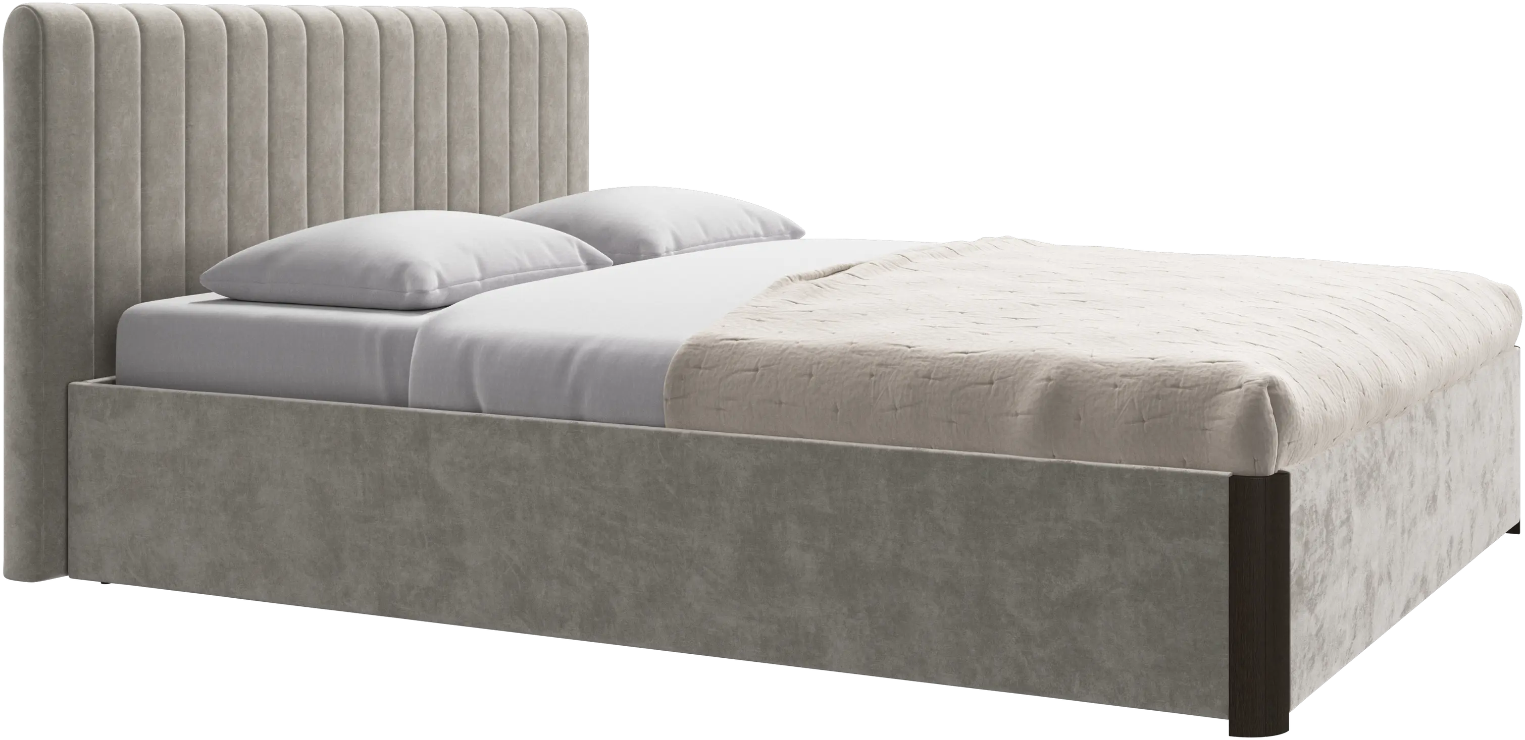 Element bed, bed-mounted headboard, with slats and storage solution, excl. mattress