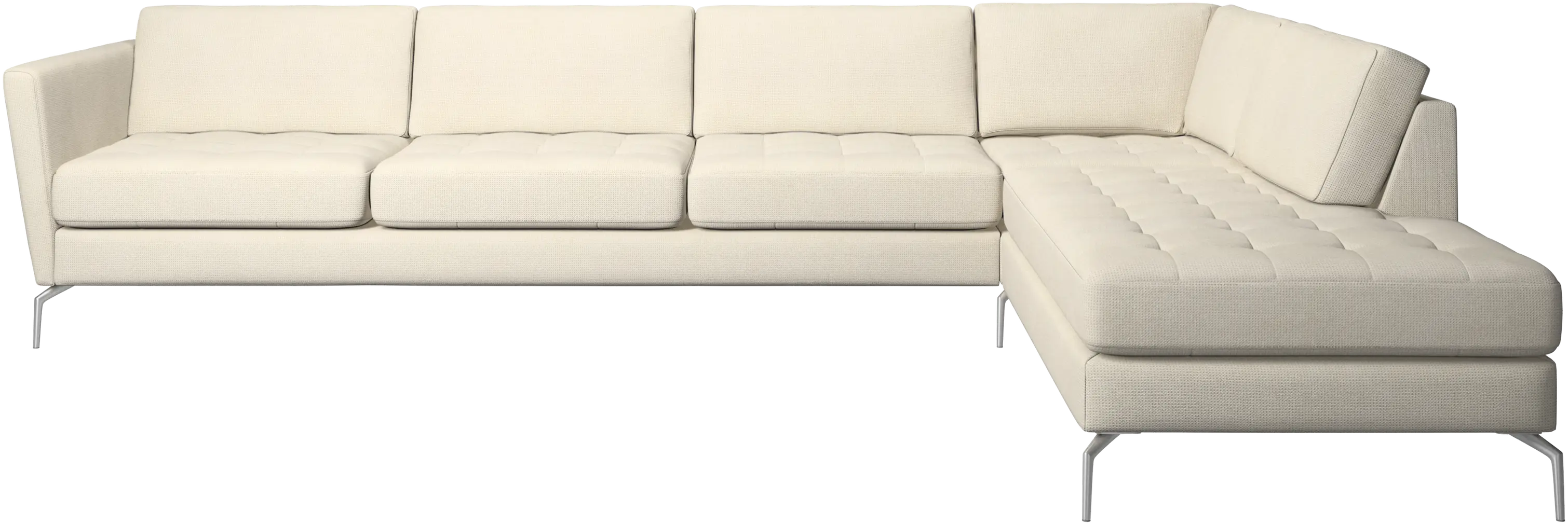Osaka corner sofa with lounging unit, tufted seat