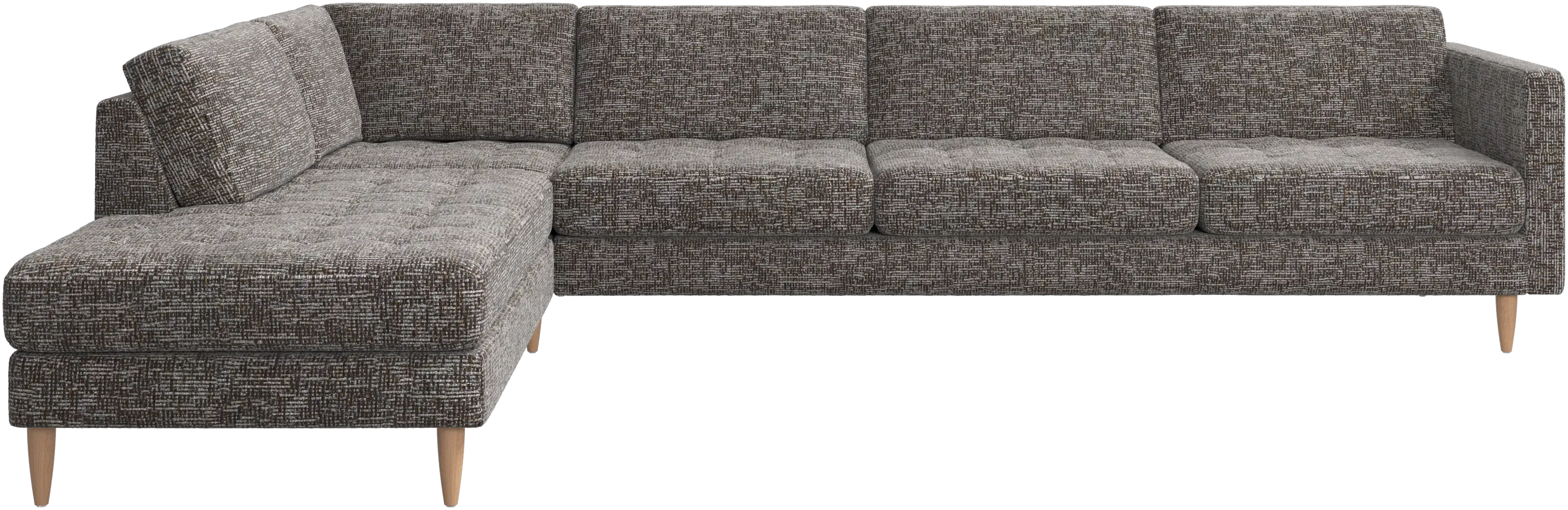 Osaka corner sofa with lounging unit, tufted seat