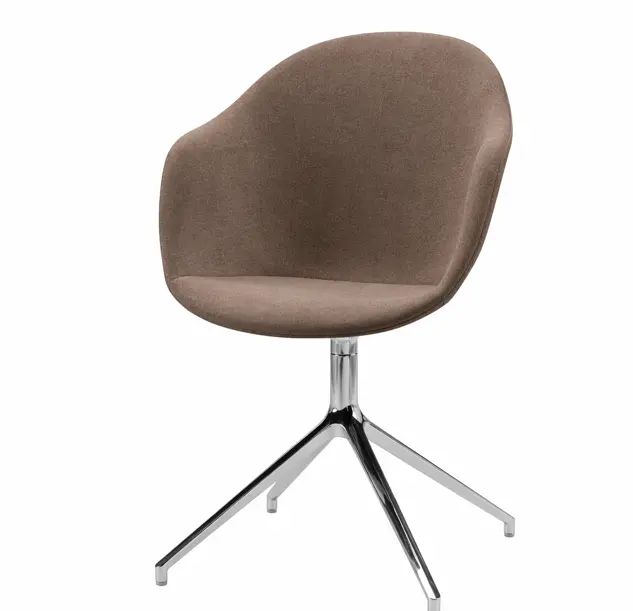 Dining chairs [Adelaide - 2250] Adelaide seat, dusty brown Cotton Velvet,fabric 3115. H471⁄polished aluminium.