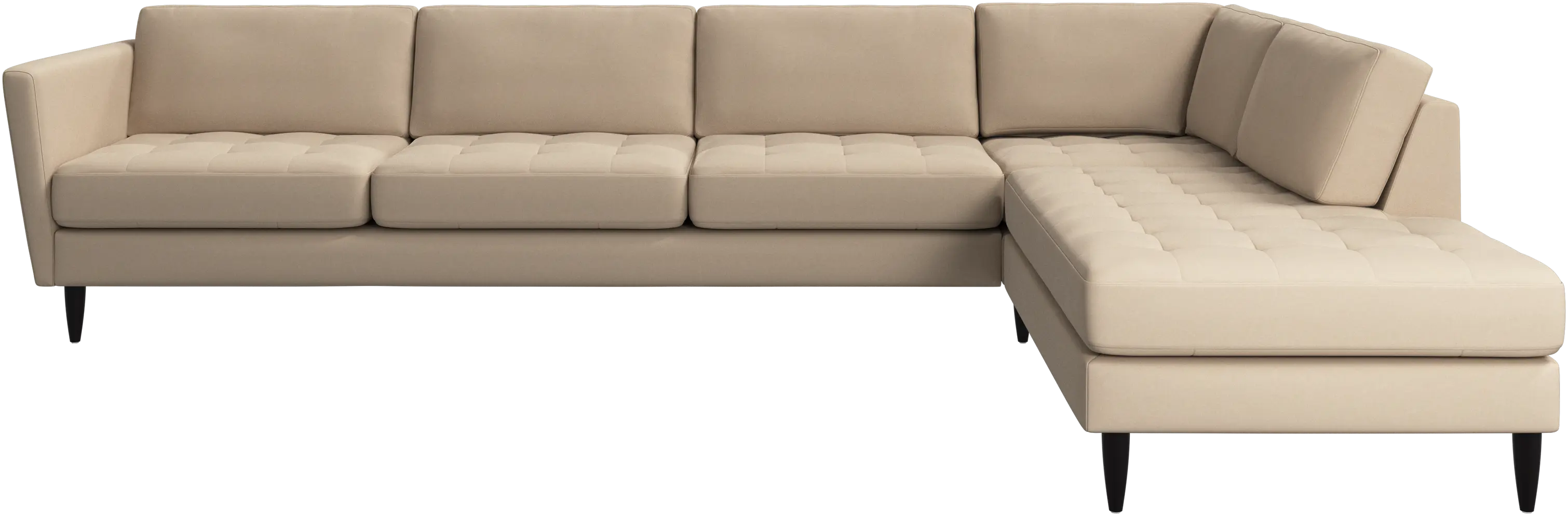 Osaka corner sofa with lounging unit, tufted seat