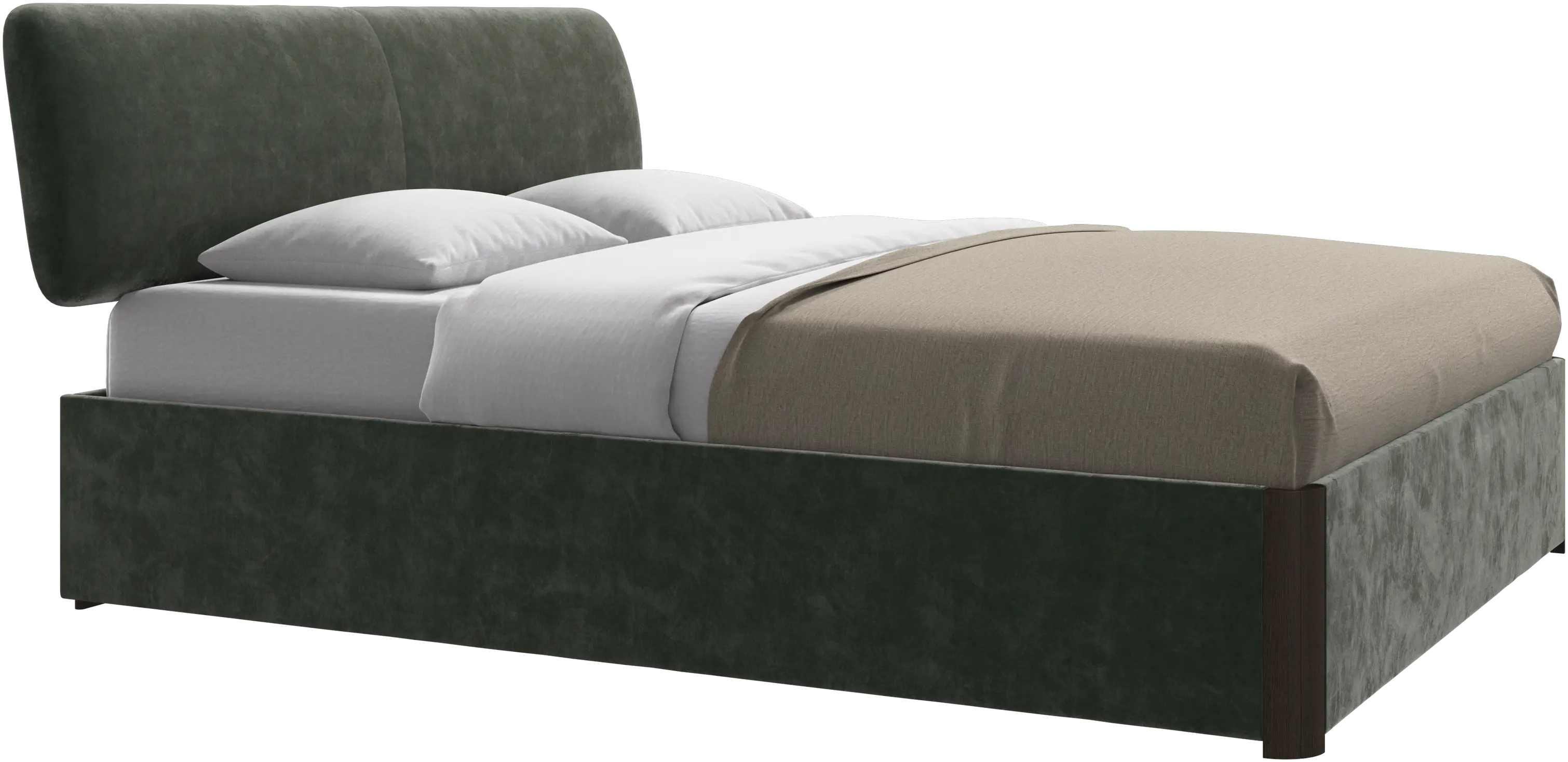 Element seng, sengmontert hodegavl, med lameller og oppbevaringsløsning, ekskl. madrass