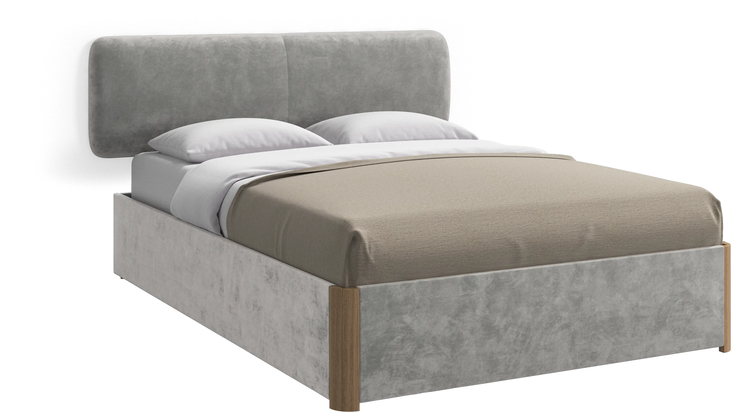 Element bed, wall-mounted headboard, with slats and storage solution, excl. mattress