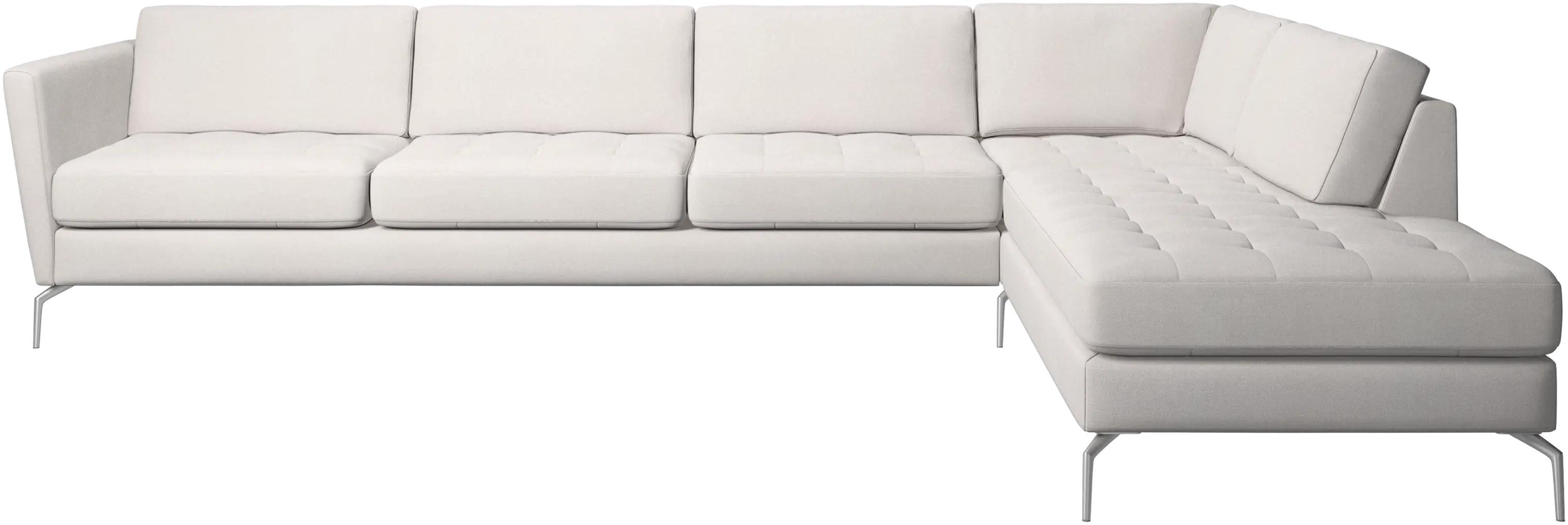 Osaka corner sofa with lounging unit, tufted seat