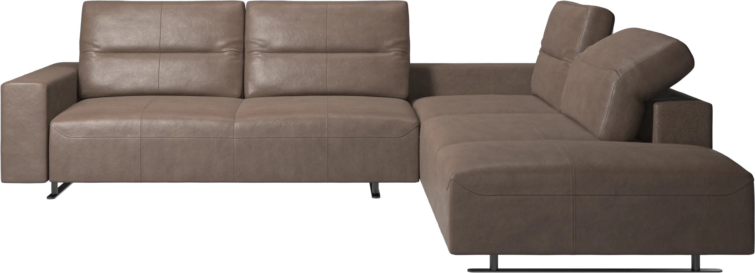 Hampton corner sofa with adjustable back and storage on left side