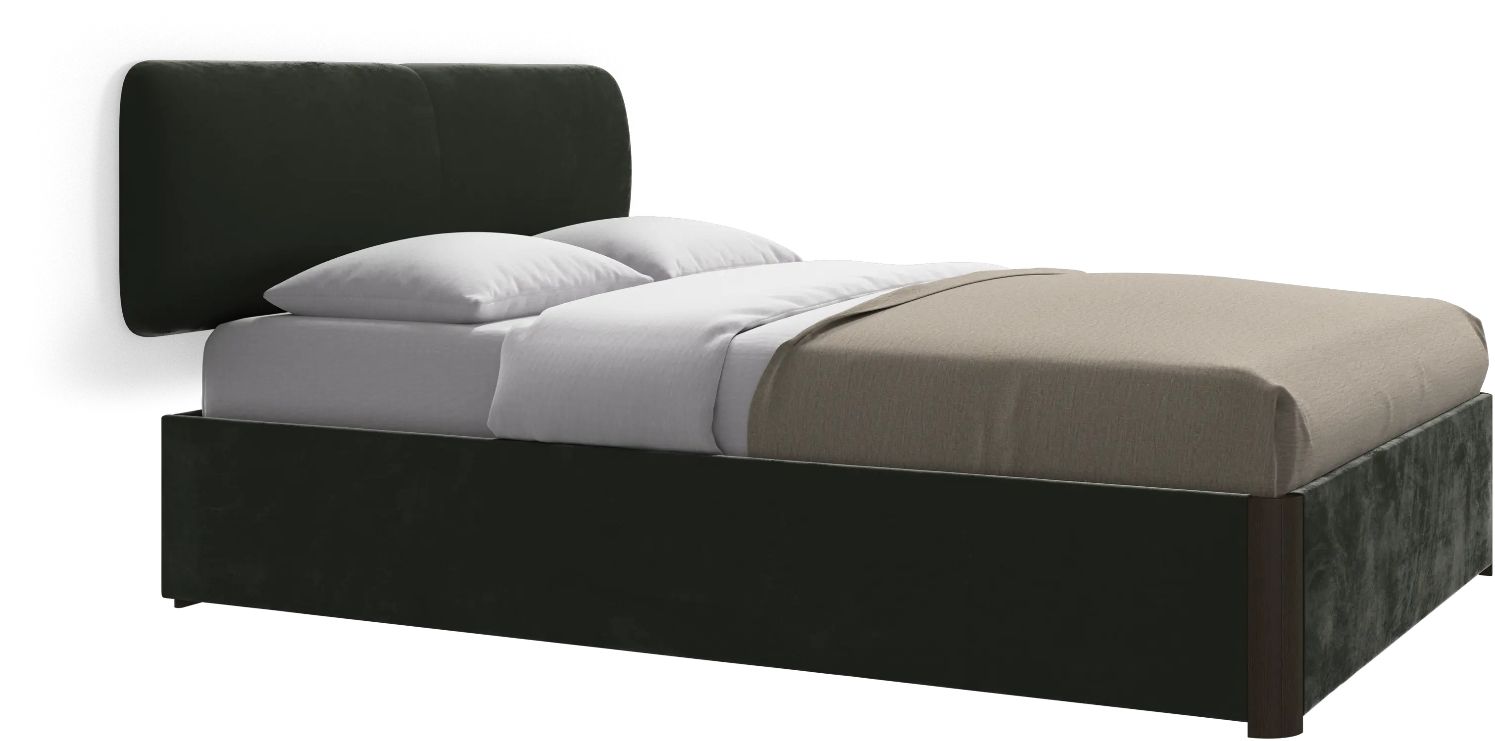 Element bed, wall-mounted headboard, with slats and storage solution, excl. mattress
