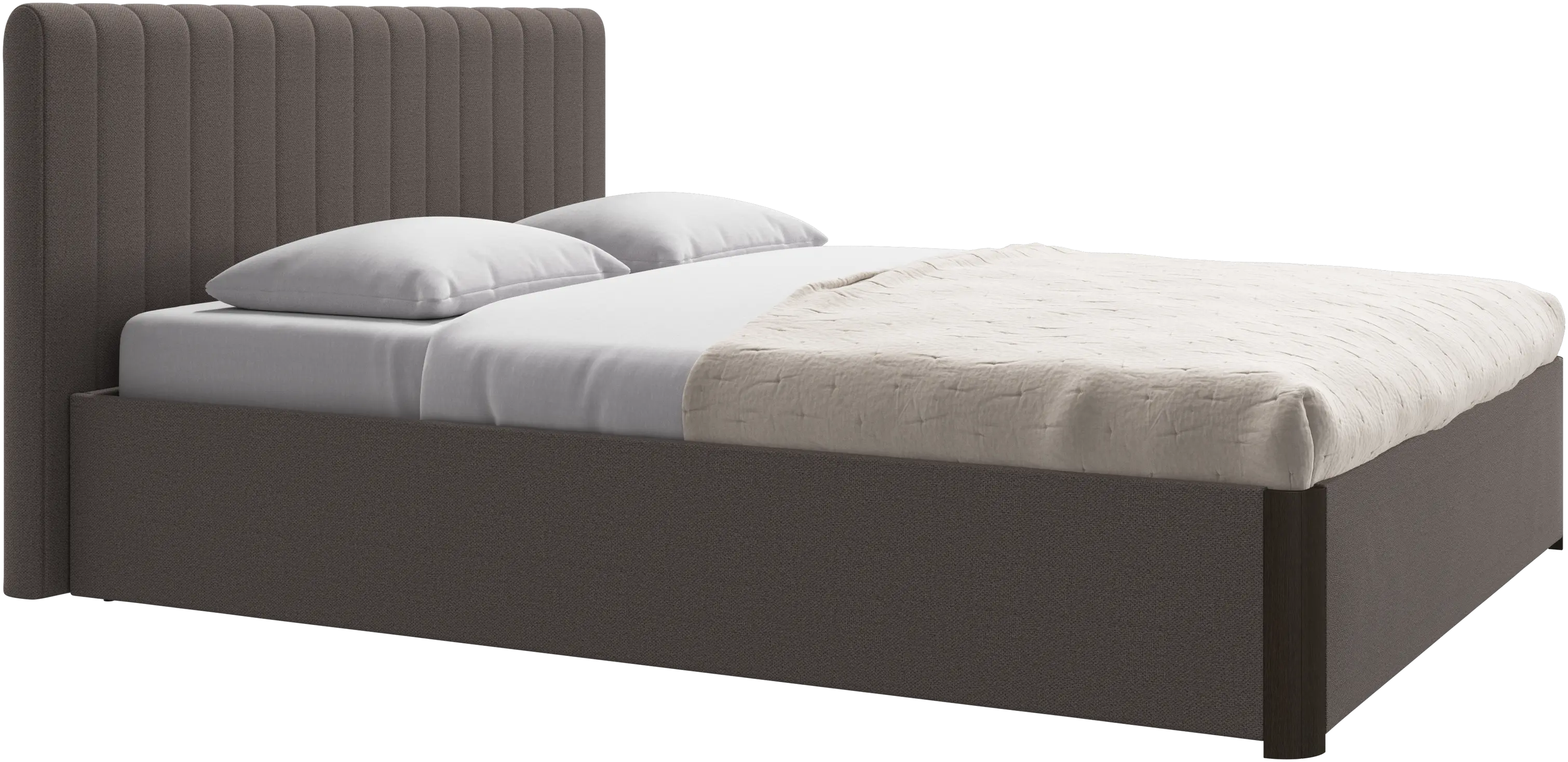 Element cama, cabecero montado en la cama, con láminas y solución de almacenamiento, excl. colchón