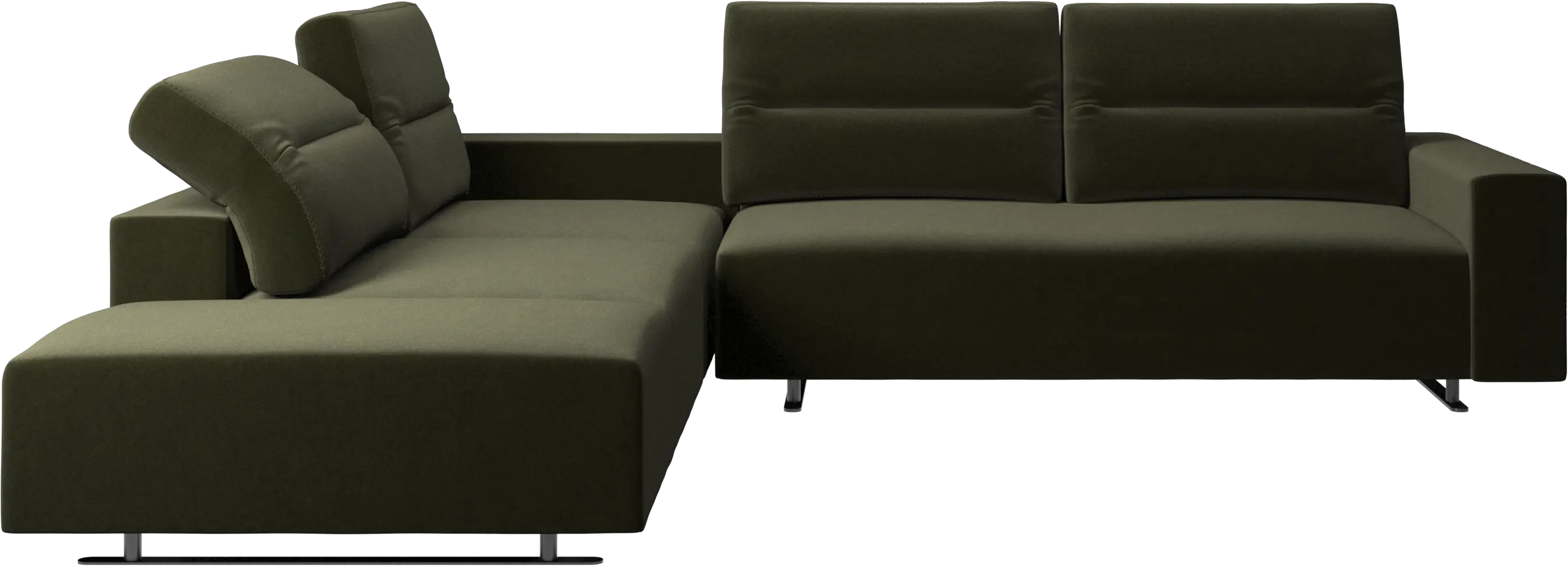 Hampton corner sofa with adjustable back and lounging unit