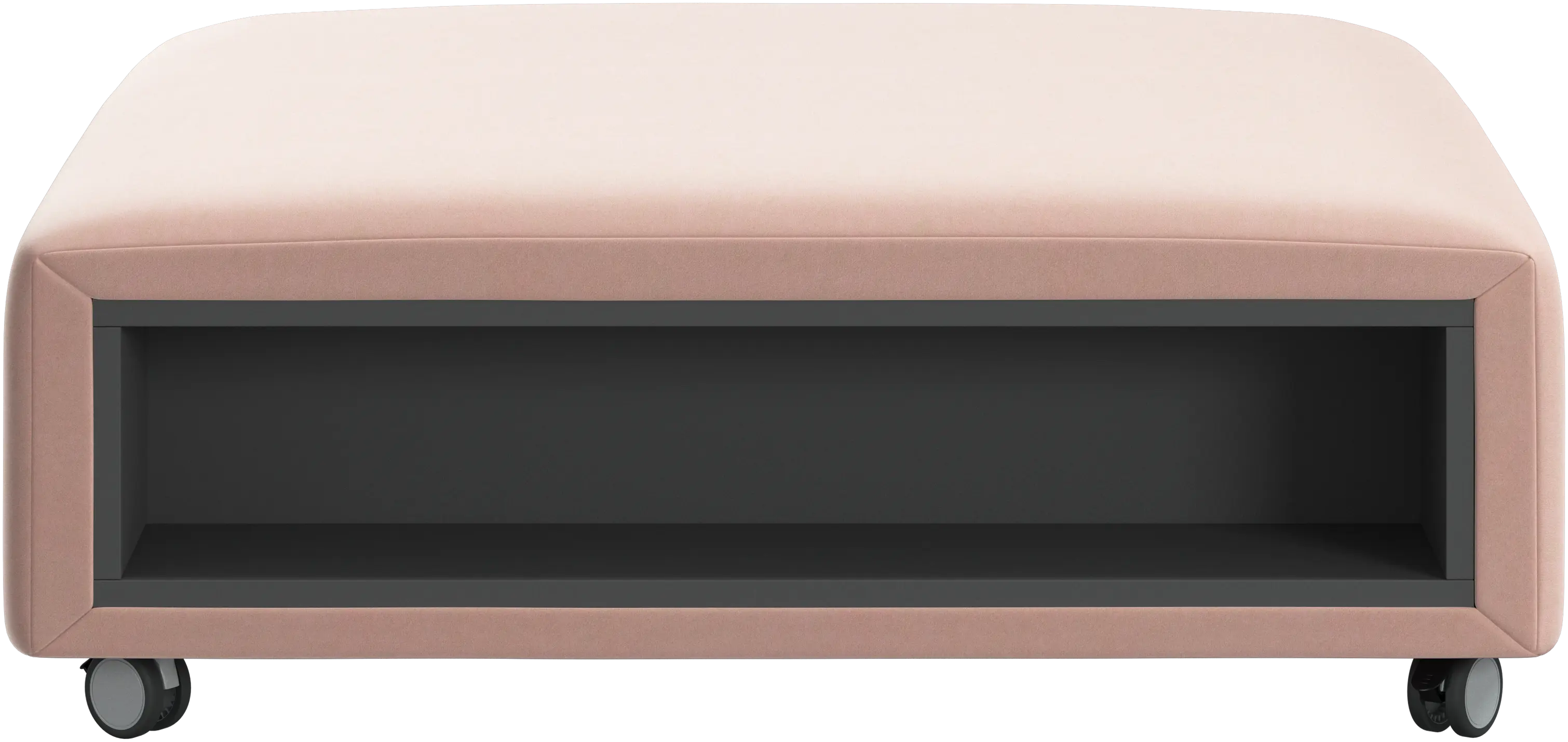 Hampton footstool on wheels with storage left and right sides