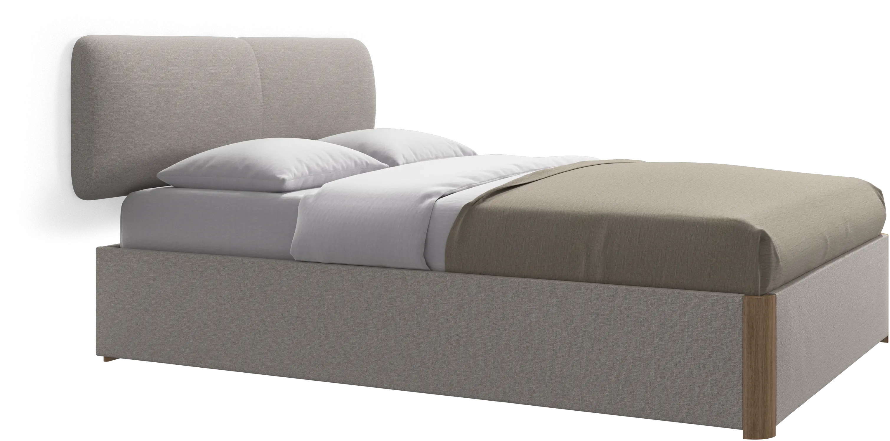 Element bed, wall-mounted headboard, with slats and storage solution, excl. mattress