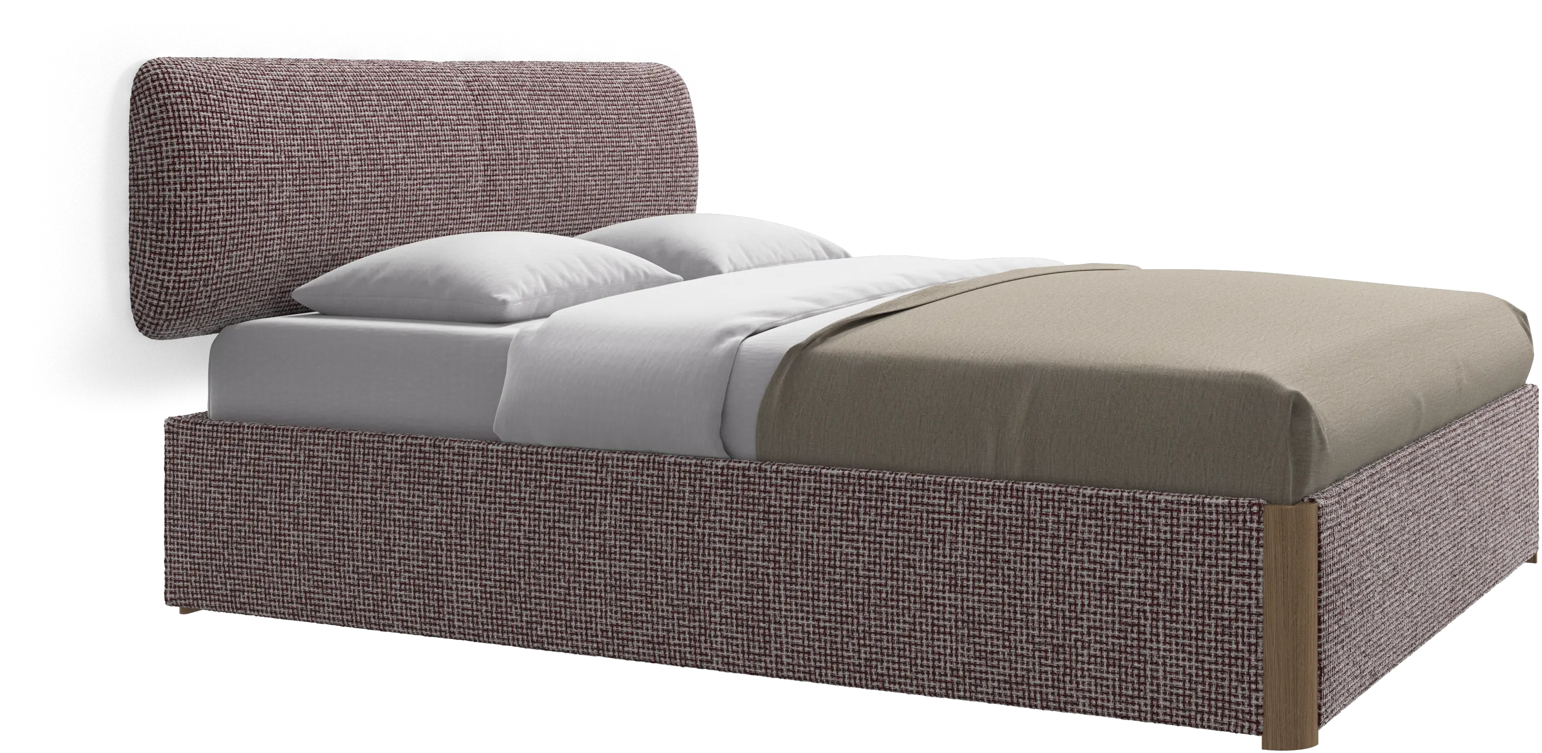 Element lit, tête de lit murale, avec lattes et solution de stockage, excl. matelas