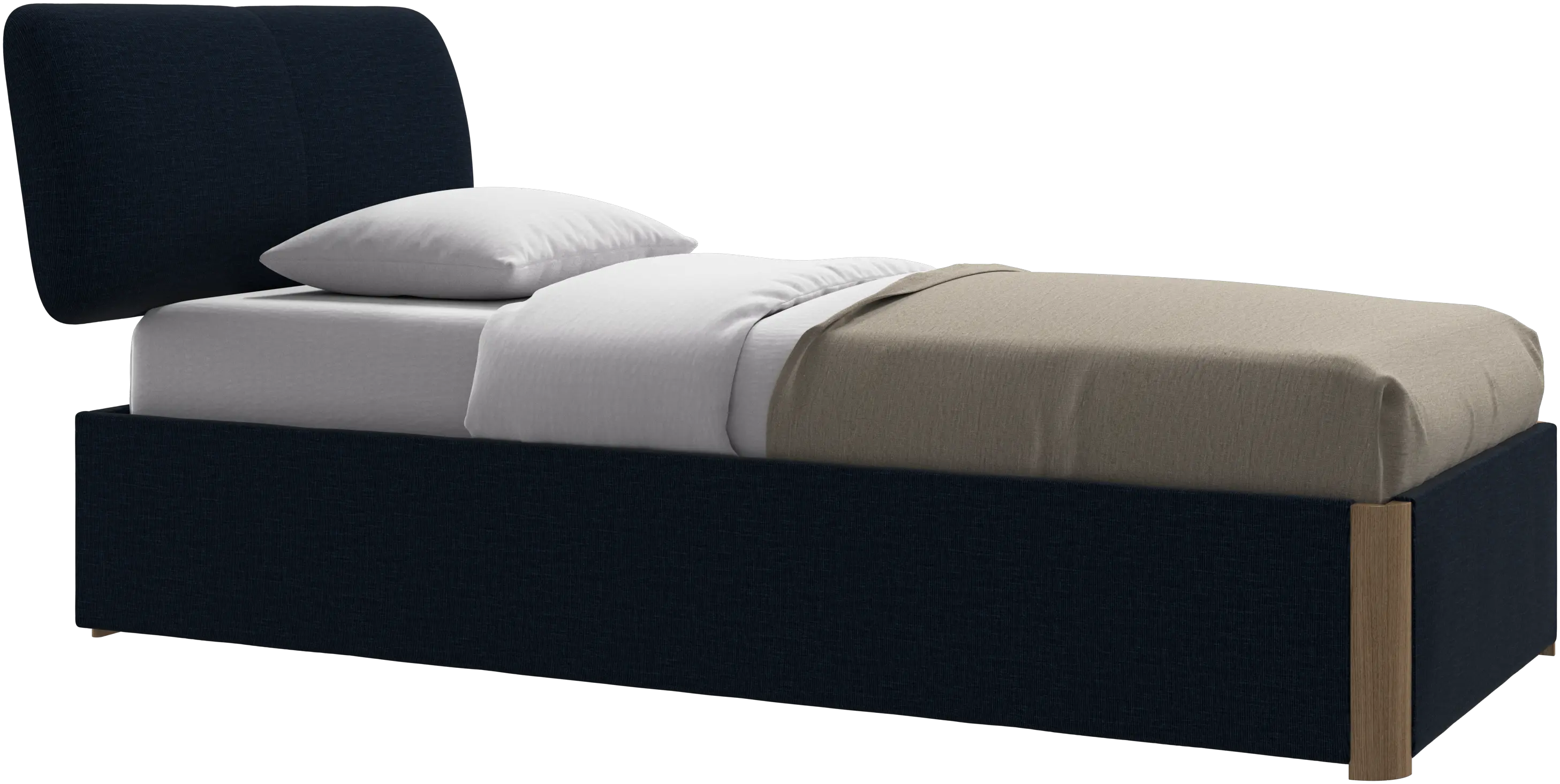 Element bed, bed-mounted headboard, with slats and storage solution, excl. mattress